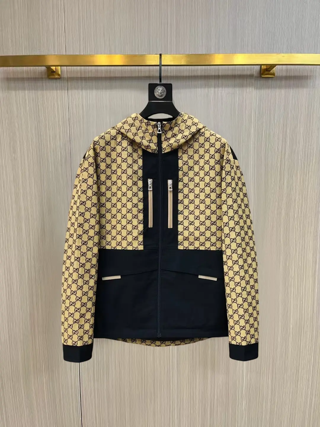 GG Monogram Paneled Hooded Windbreaker D40014862