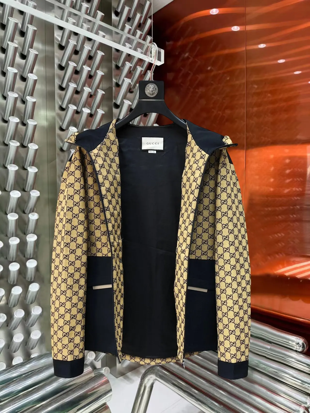 GG Monogram Paneled Hooded Windbreaker D40014862 — view 4