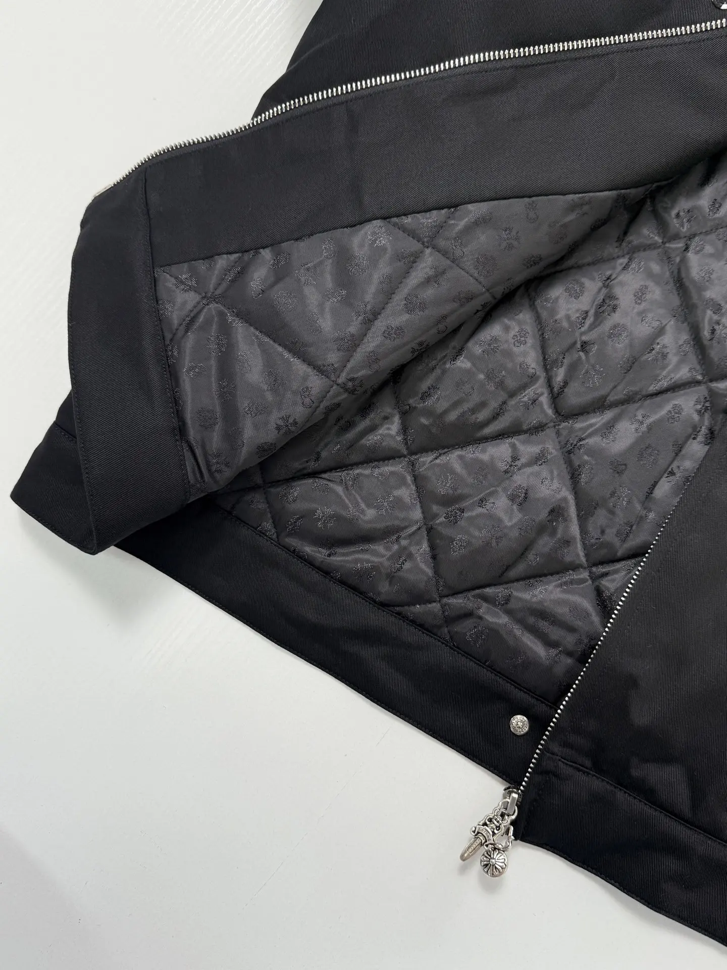 Checkerboard Cross Patchwork Zip-Up Jacket D40022017 — view 12