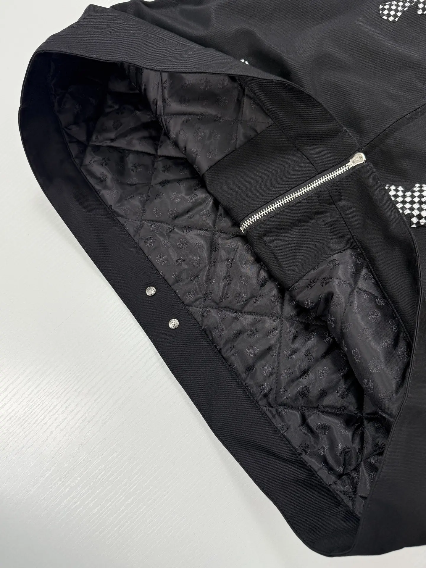 Checkerboard Cross Patchwork Zip-Up Jacket D40022017 — view 14