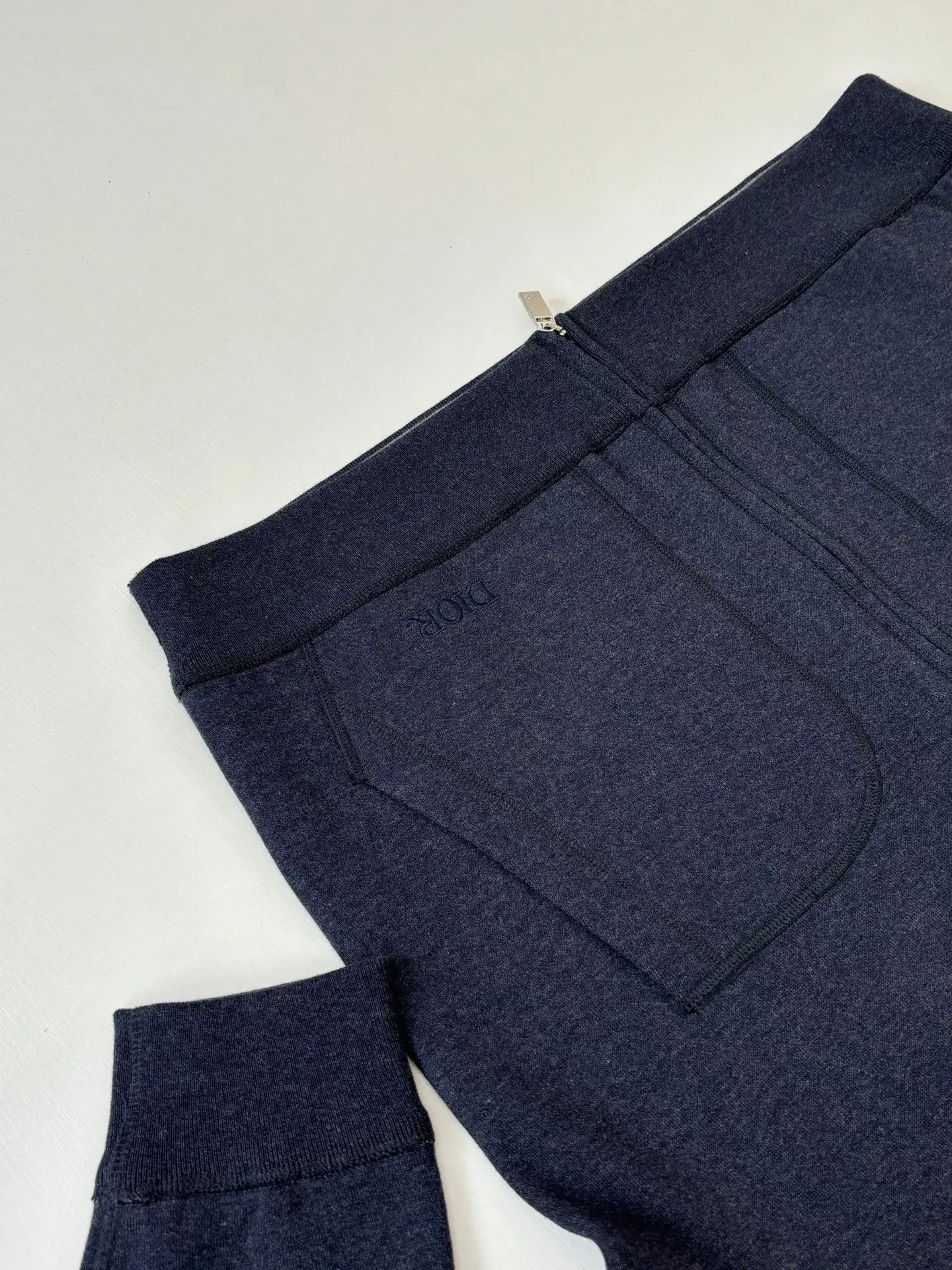 Oblique Jacquard Lined Cotton-Cashmere Zip Hoodie D40022015 — view 7