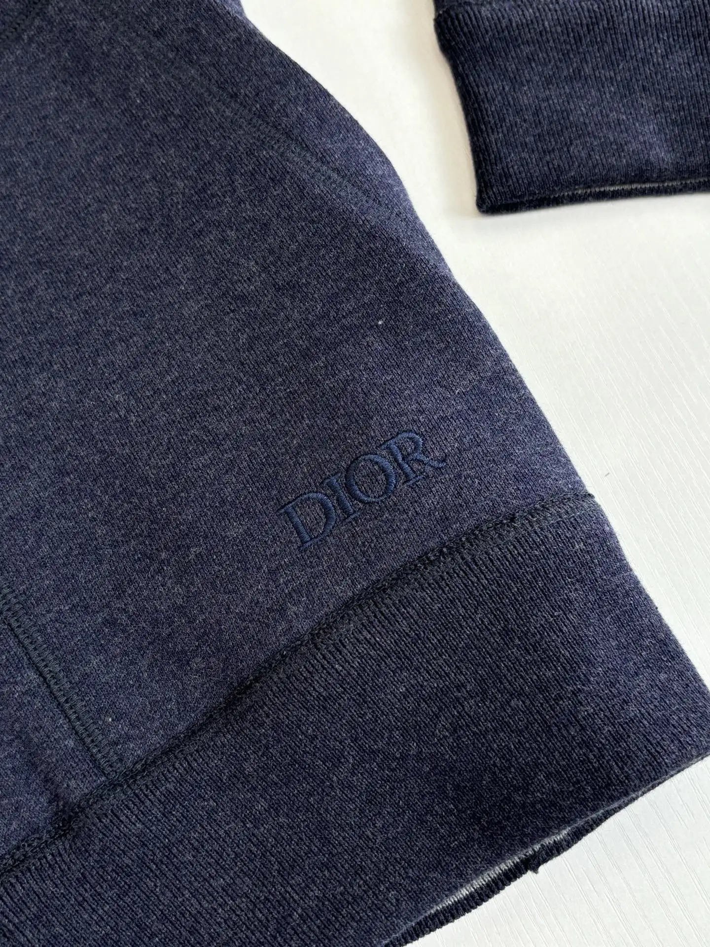 Oblique Jacquard Lined Cotton-Cashmere Zip Hoodie D40022015 — view 9
