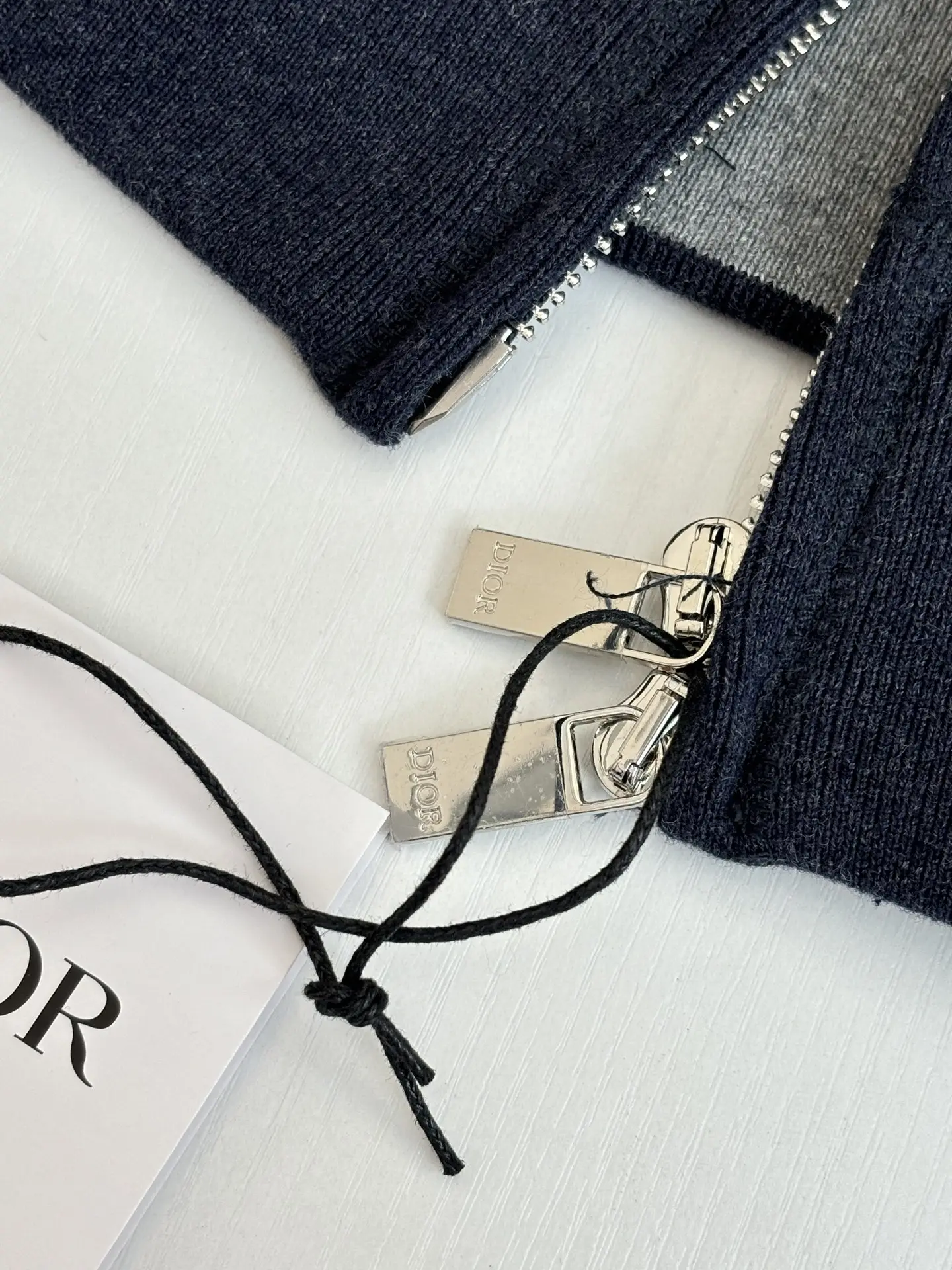 Oblique Jacquard Lined Cotton-Cashmere Zip Hoodie D40022015 — view 11