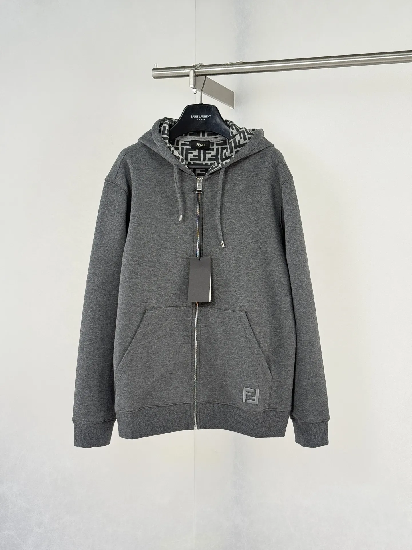 FF Monogram Lined Zip-Up Hoodie D40022020