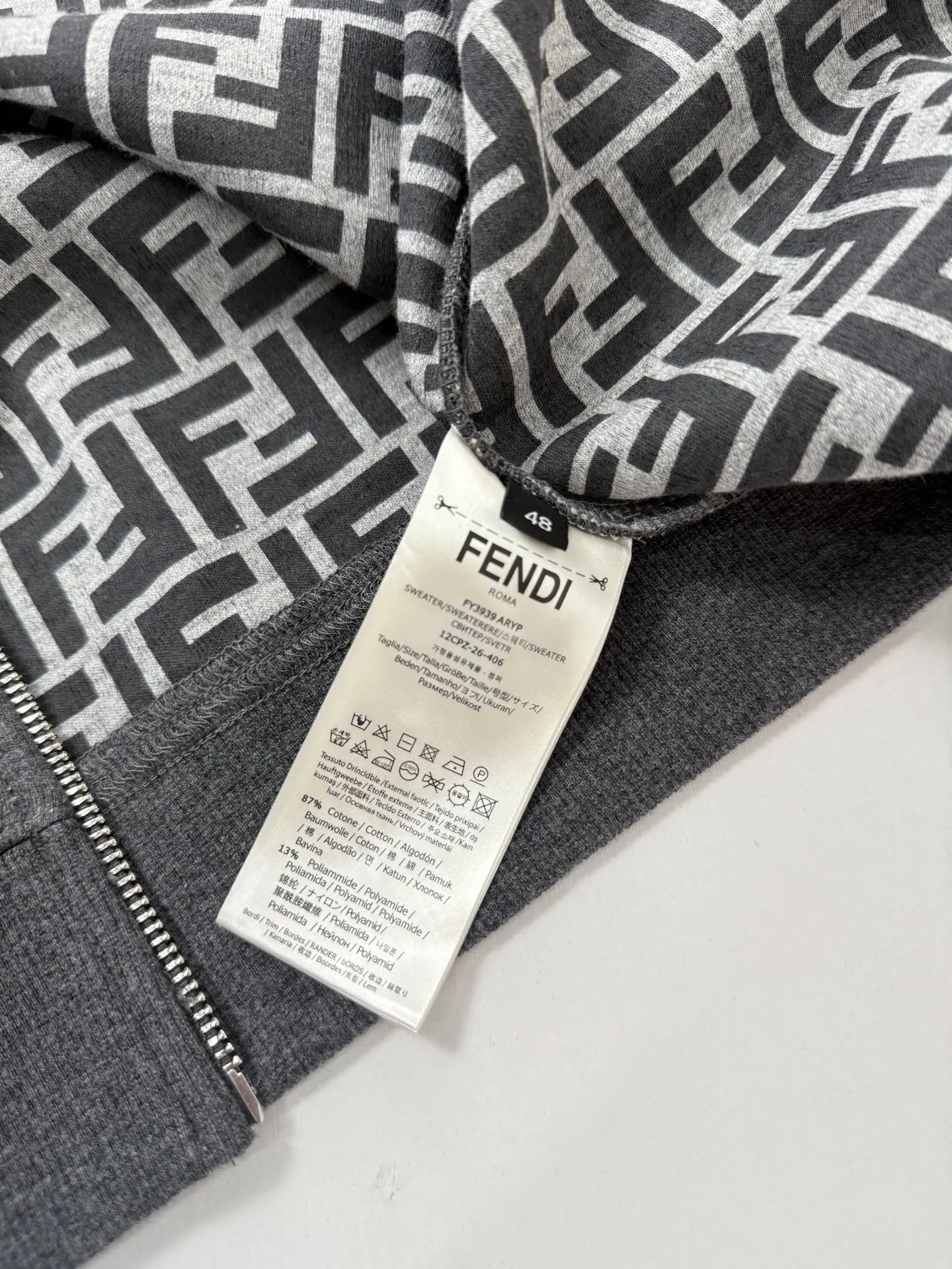 FF Monogram Lined Zip-Up Hoodie D40022020 — view 6
