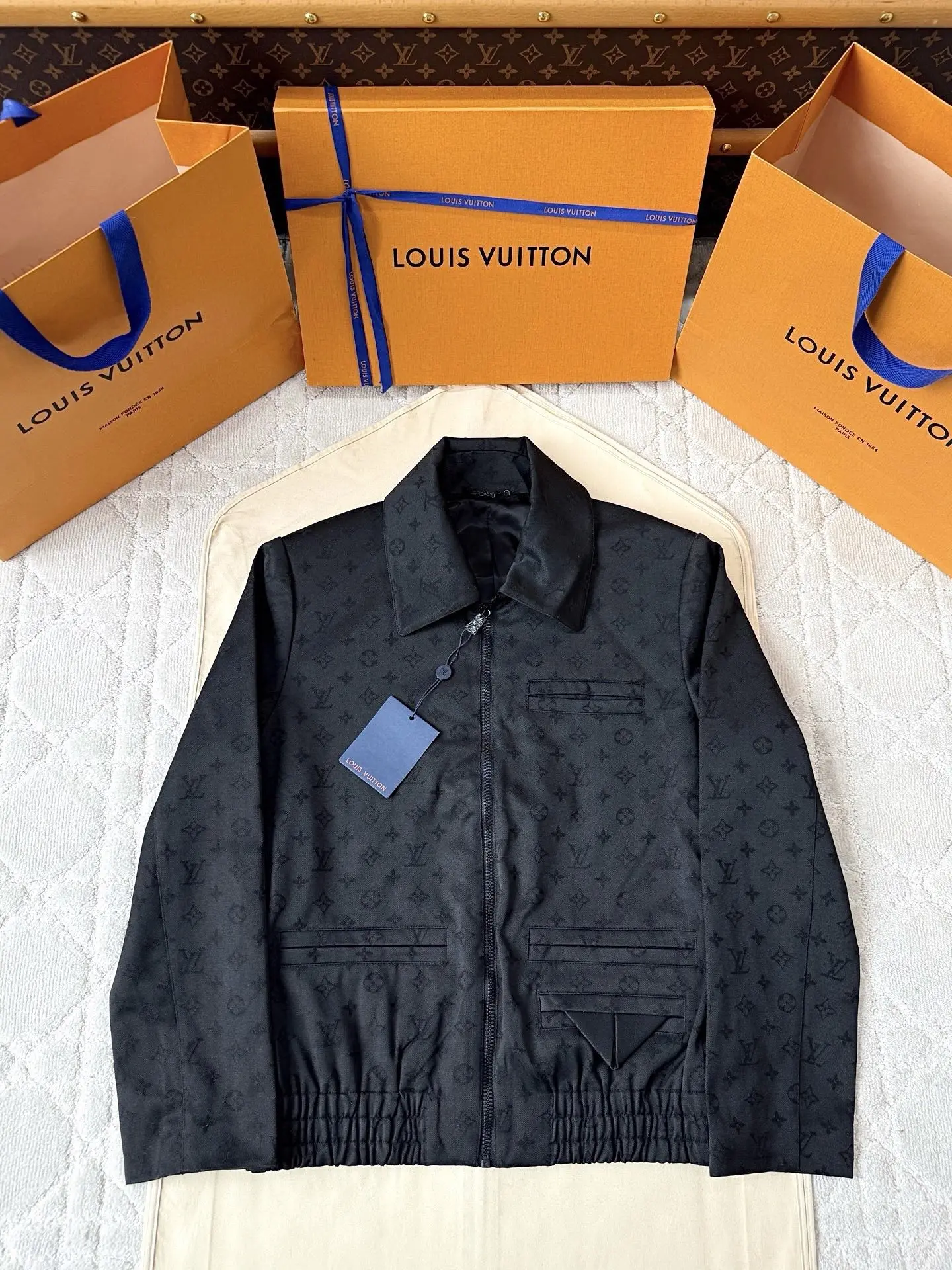 Monogram Jacquard Zip-Up Blouson Jacket D40015145