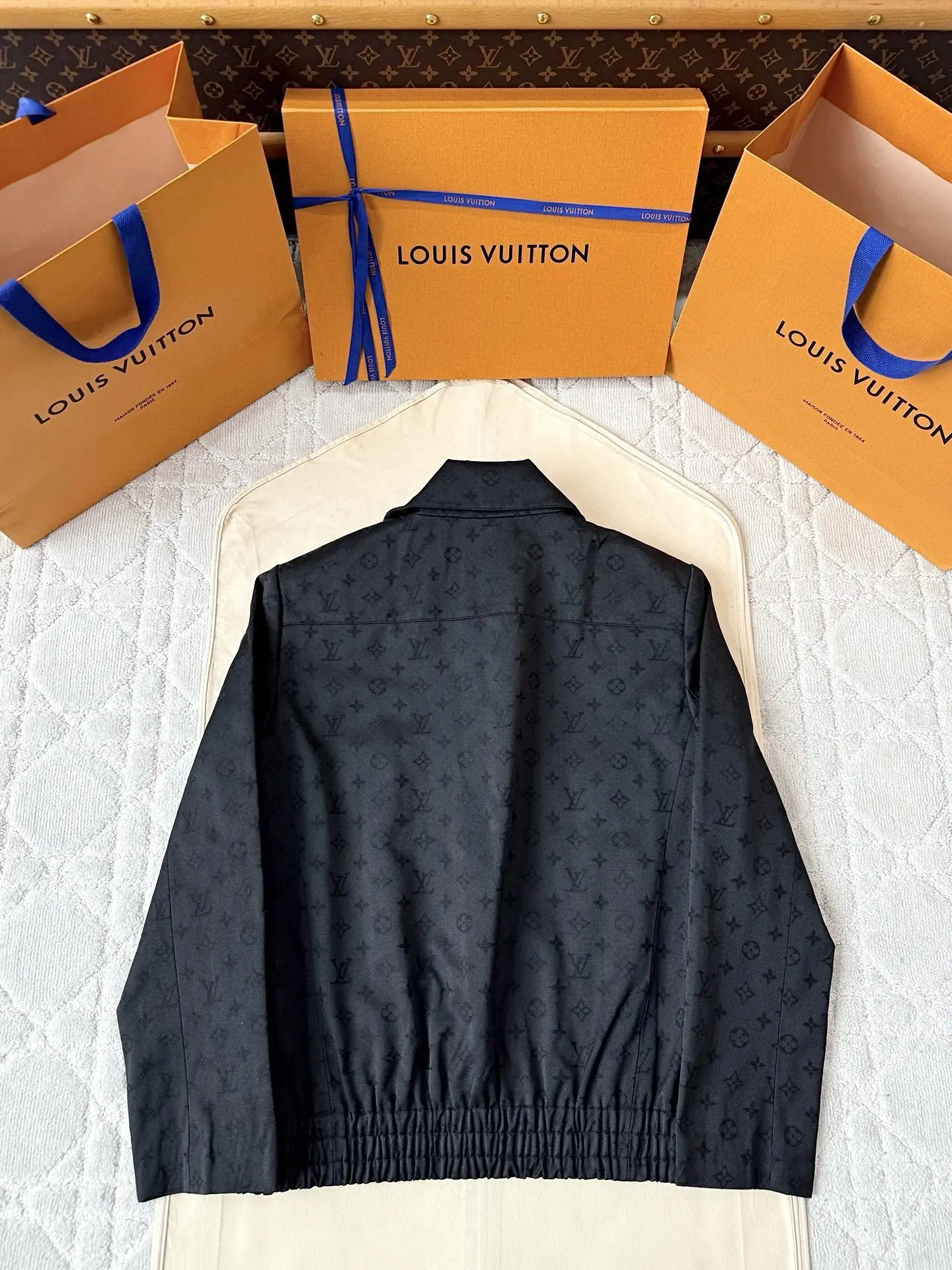 Monogram Jacquard Zip-Up Blouson Jacket D40015145 — view 2