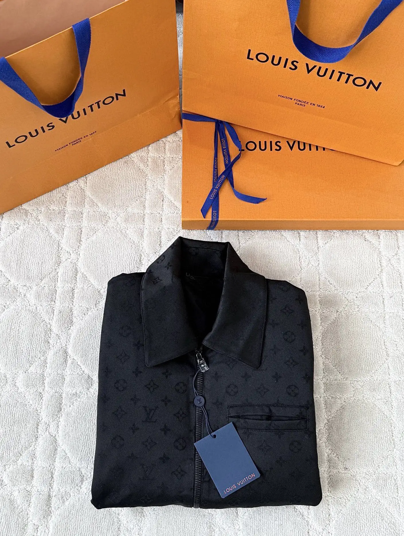 Monogram Jacquard Zip-Up Blouson Jacket D40015145 — view 3