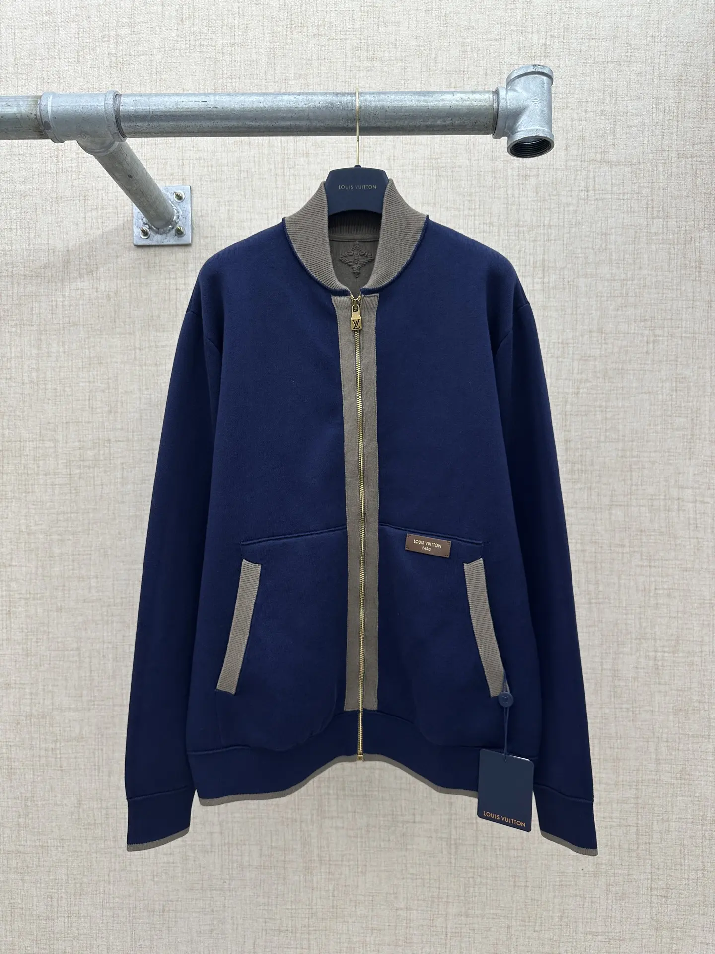 Louis Vuitton Contrast-Trim Cotton Bomber Jacket D40522641
