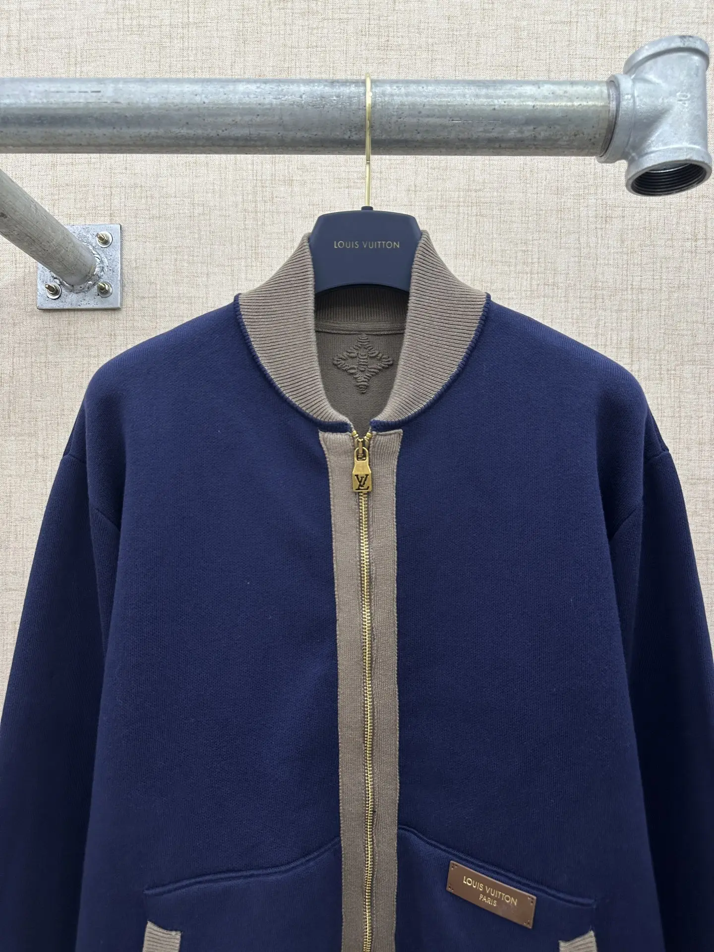 Louis Vuitton Contrast-Trim Cotton Bomber Jacket D40522641 — view 3