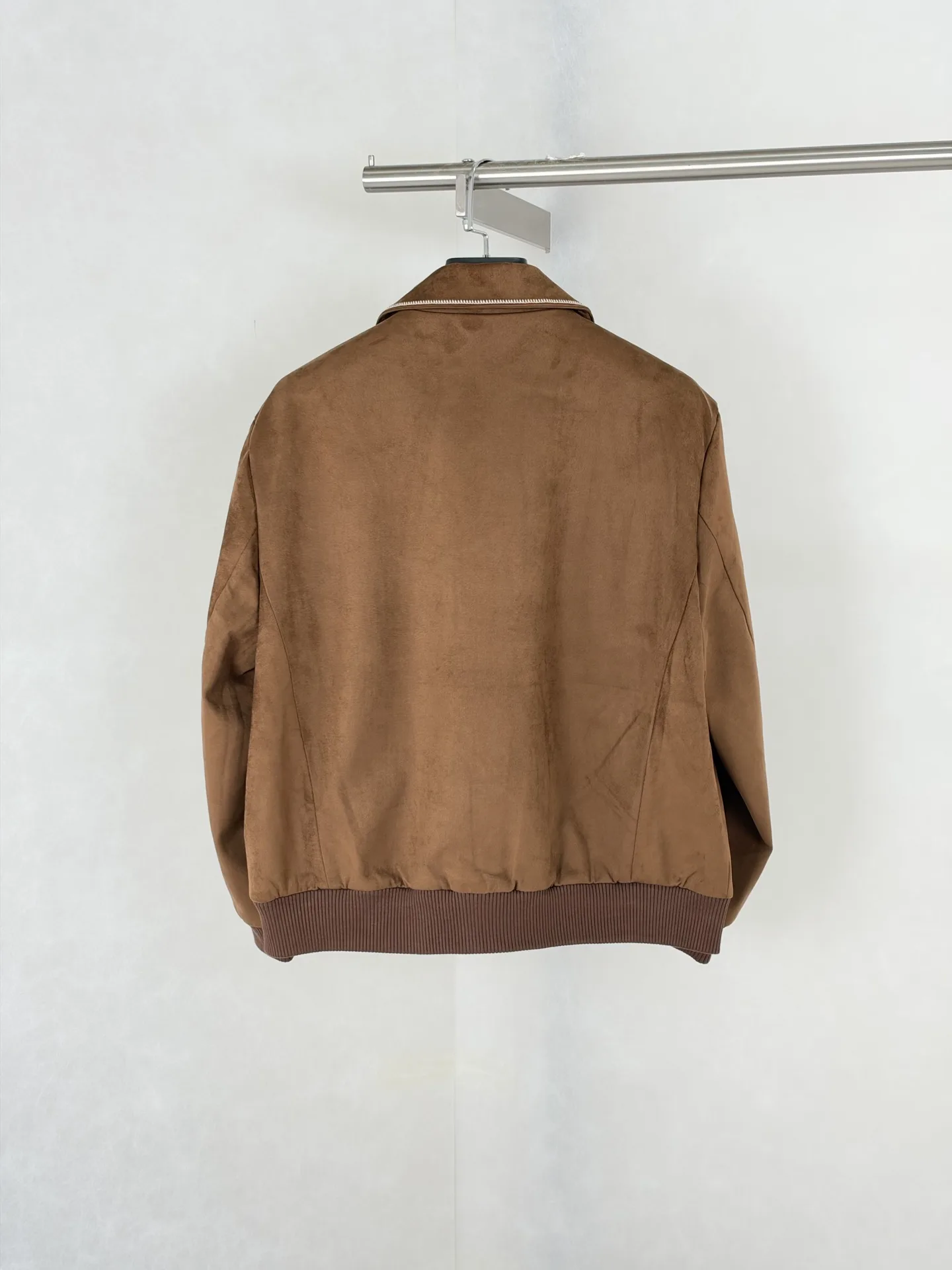 Embroidered Suede Blouson Bomber Jacket D40820485 — view 2