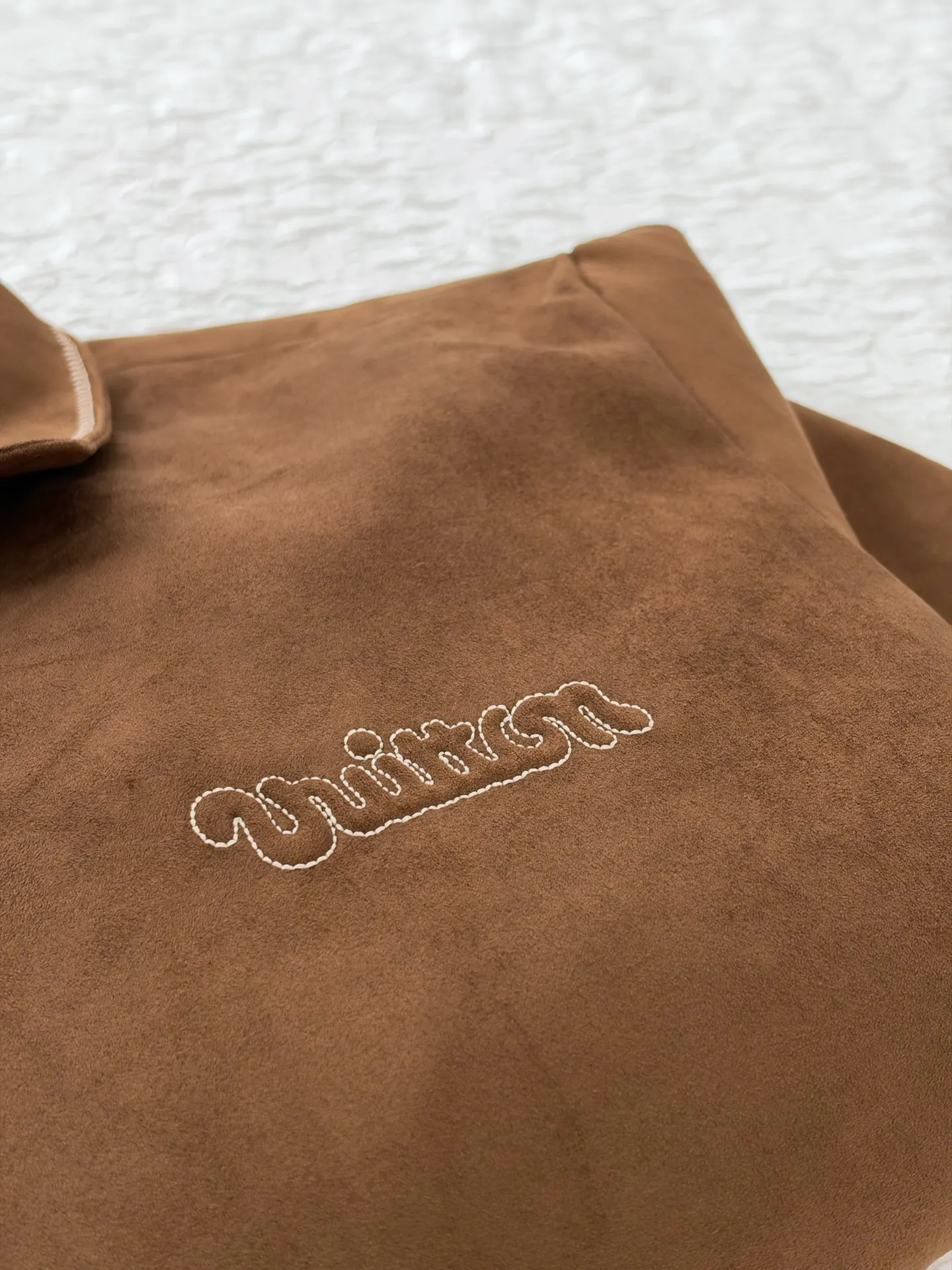 Embroidered Suede Blouson Bomber Jacket D40820485 — view 6
