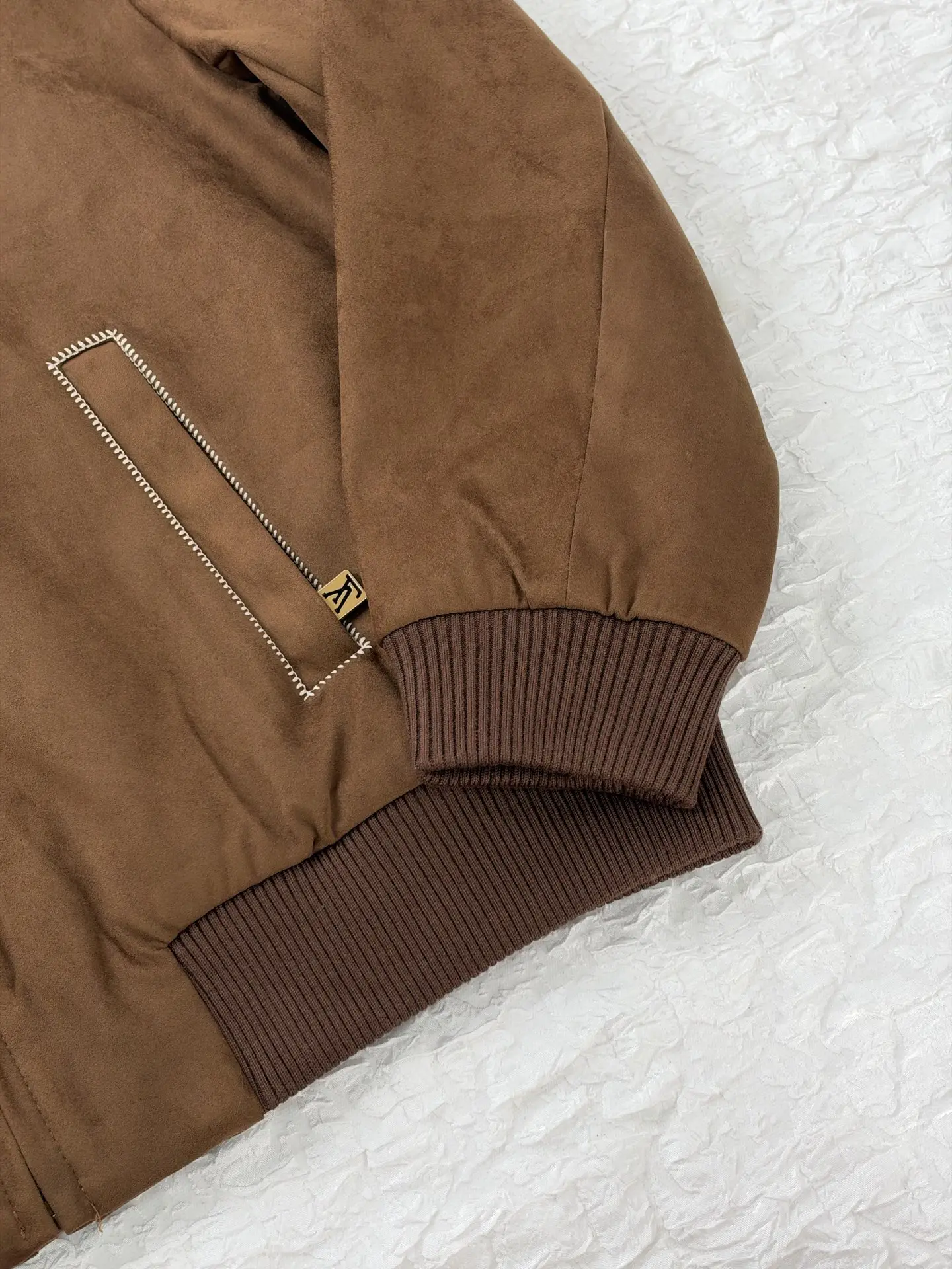 Embroidered Suede Blouson Bomber Jacket D40820485 — view 9
