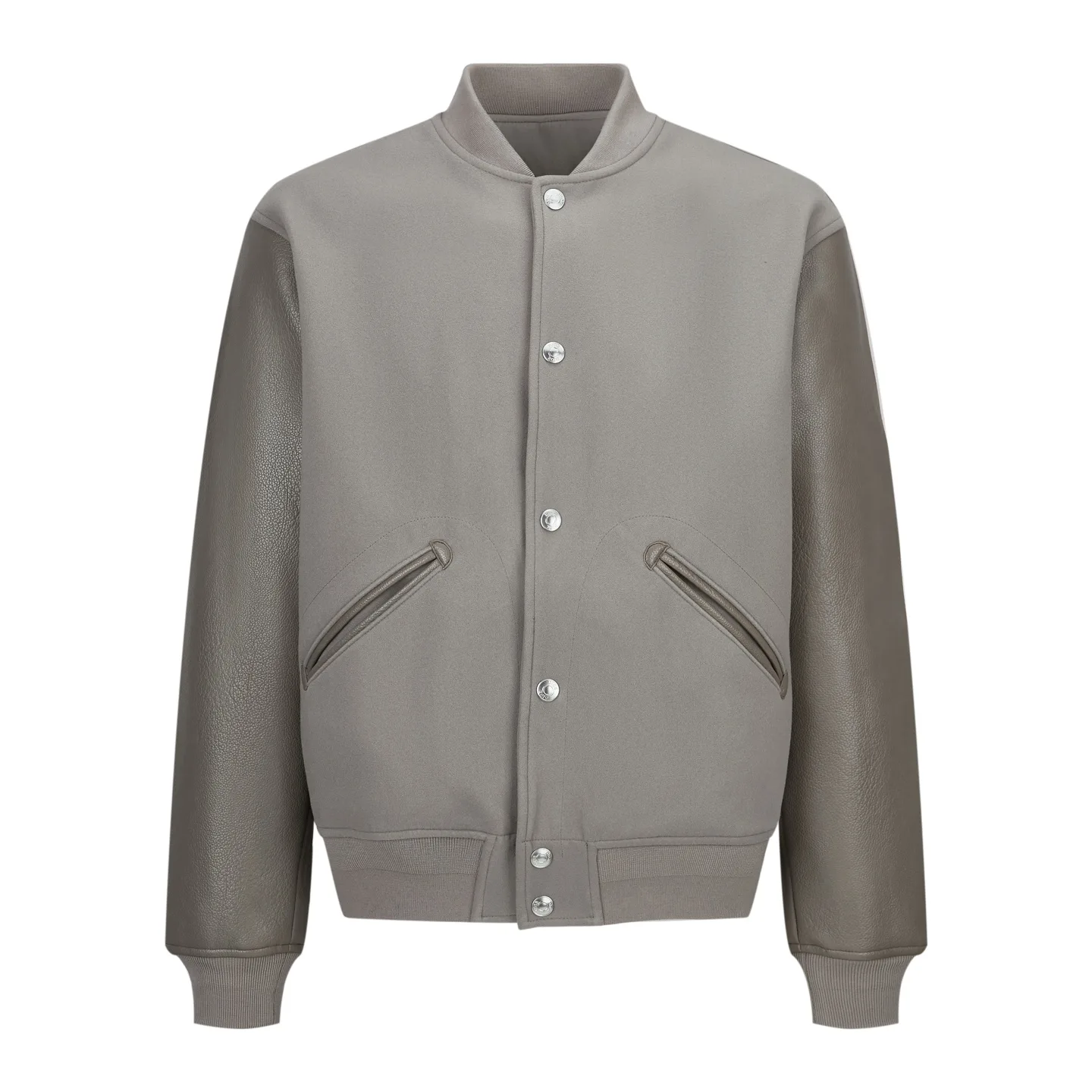 Leather-Sleeved Wool Blend Varsity Jacket D41022484