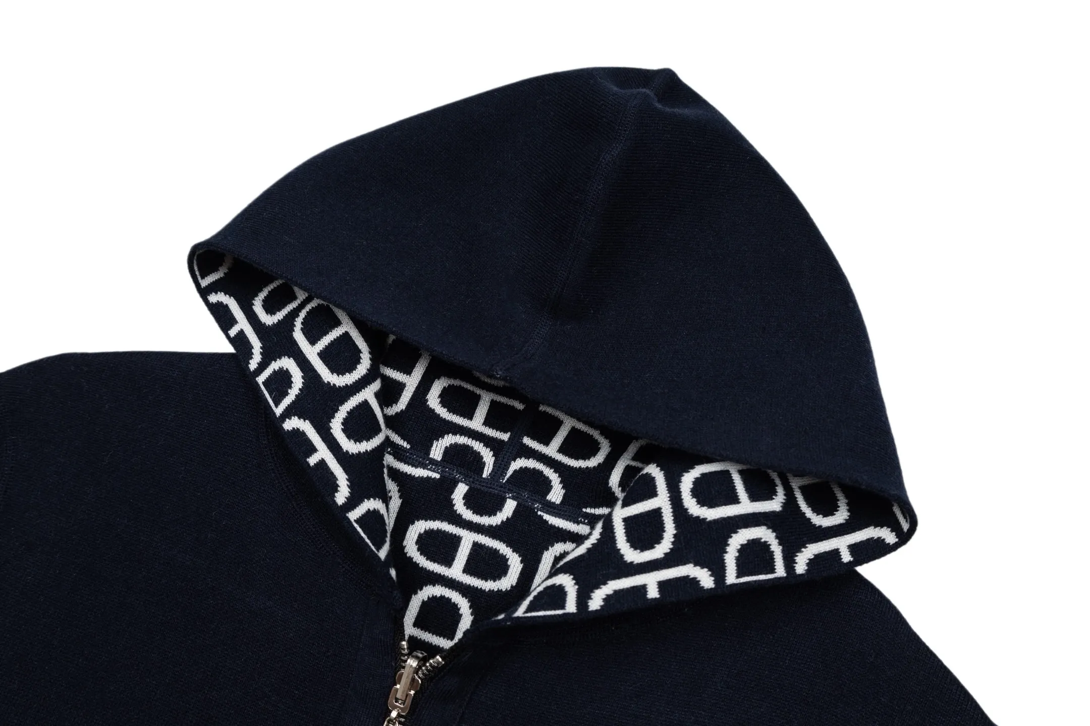 Reversible Chaine d'Ancre Jacquard Cashmere Hoodie D41022339 — view 3
