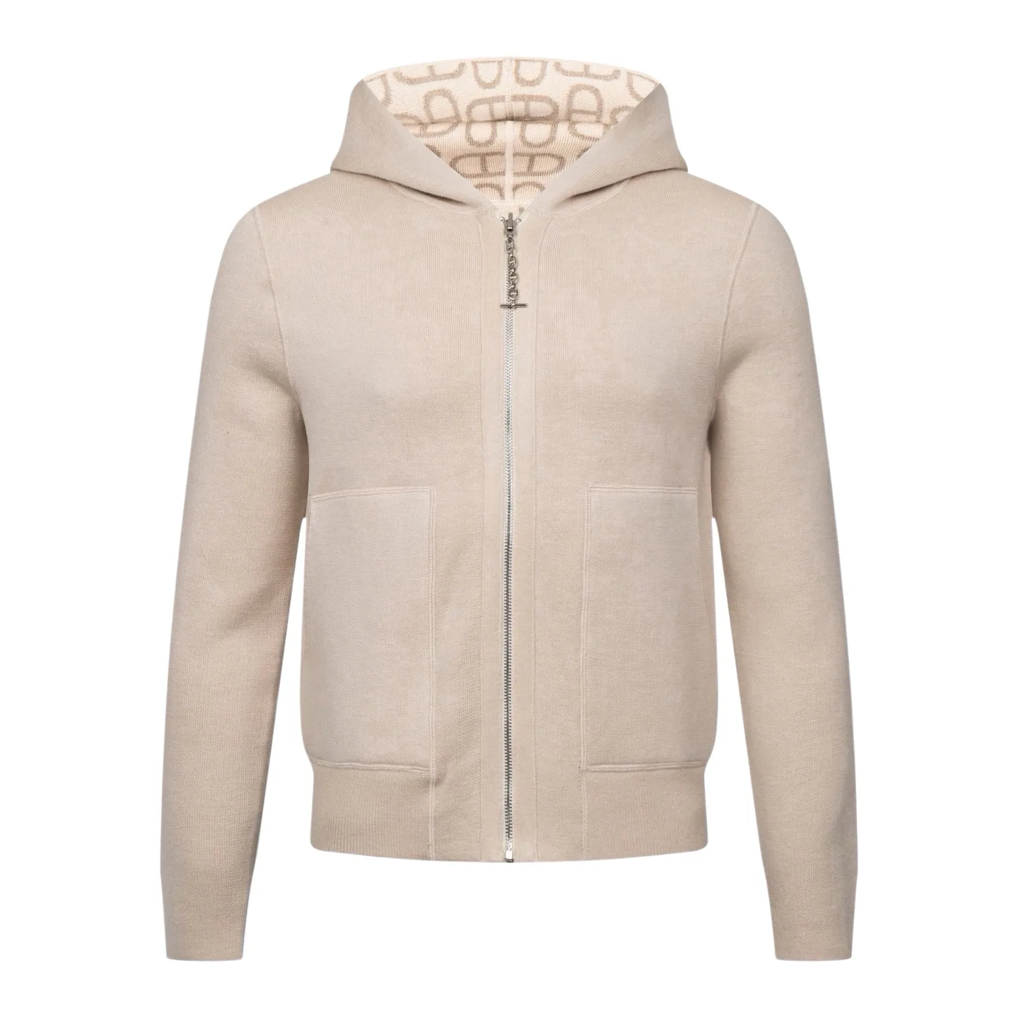 Reversible Jacquard Wool-Cashmere Hooded Jacket D41022341