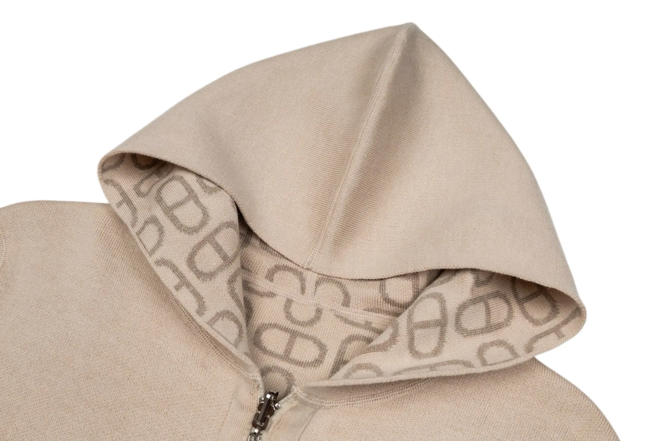 Reversible Jacquard Wool-Cashmere Hooded Jacket D41022341 — view 3
