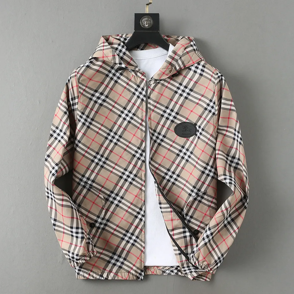 Check Print Hooded Windbreaker Jacket D42024606