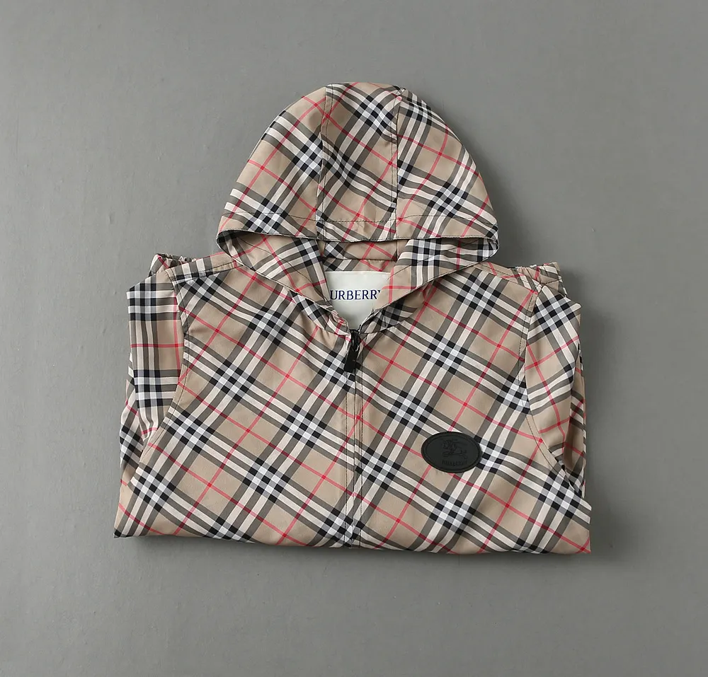 Check Print Hooded Windbreaker Jacket D42024606 — view 4