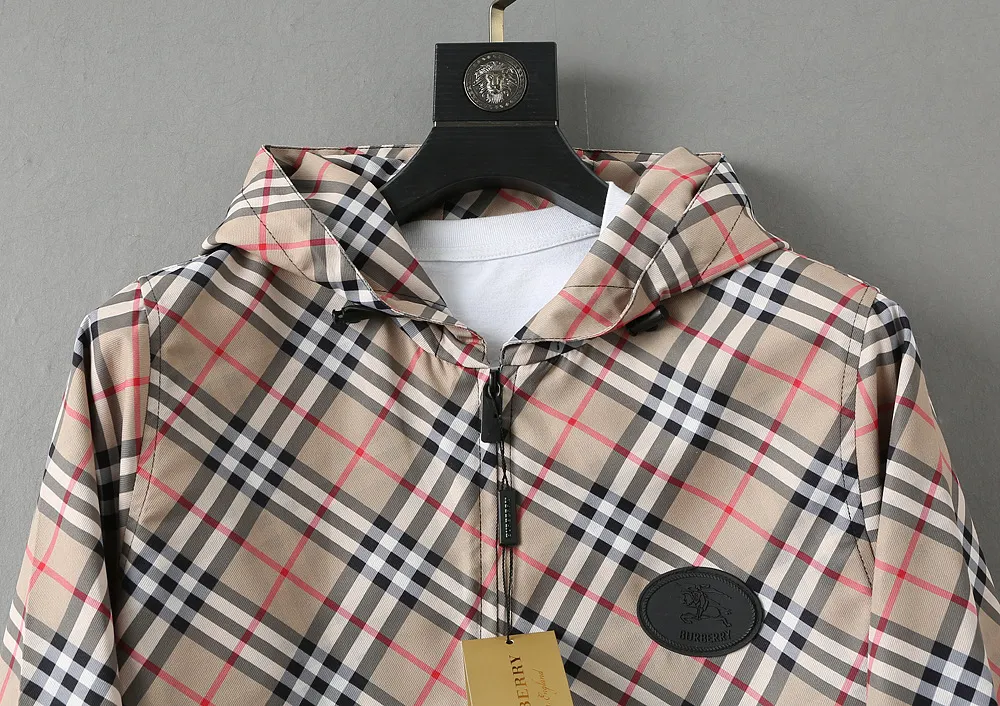 Check Print Hooded Windbreaker Jacket D42024606 — view 5
