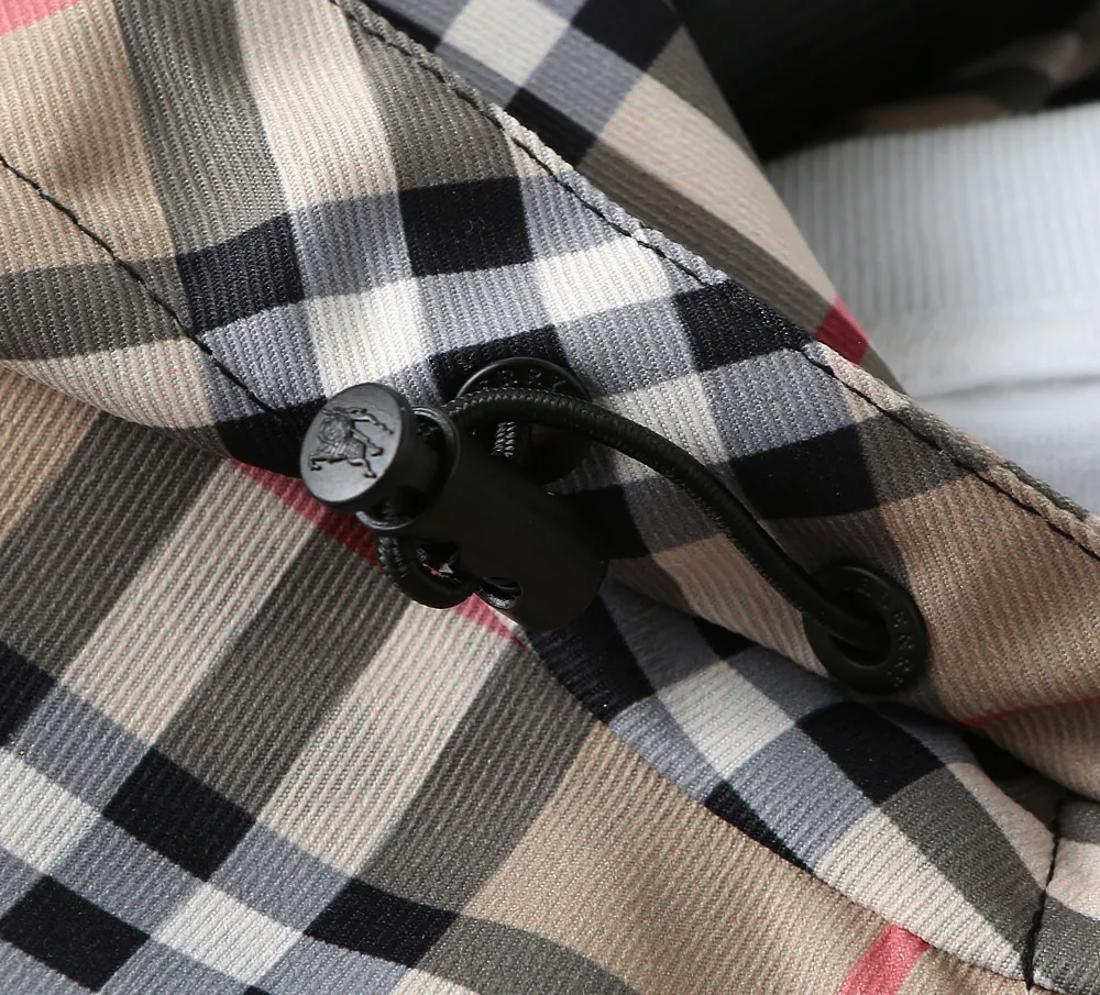 Check Print Hooded Windbreaker Jacket D42024606 — view 9