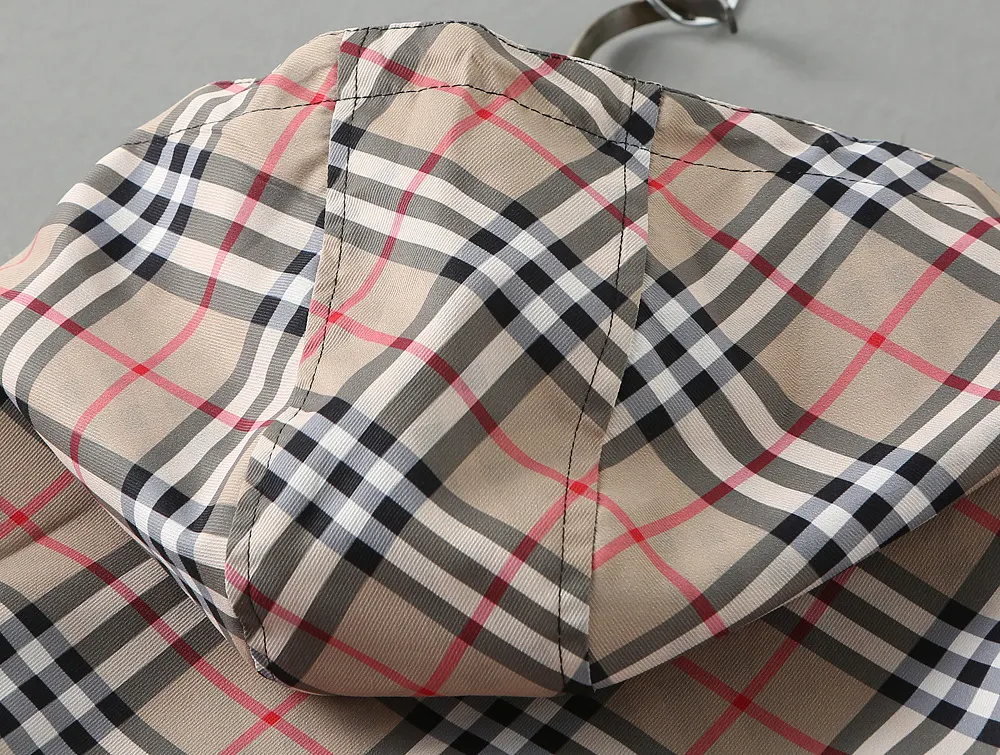 Check Print Hooded Windbreaker Jacket D42024606 — view 17