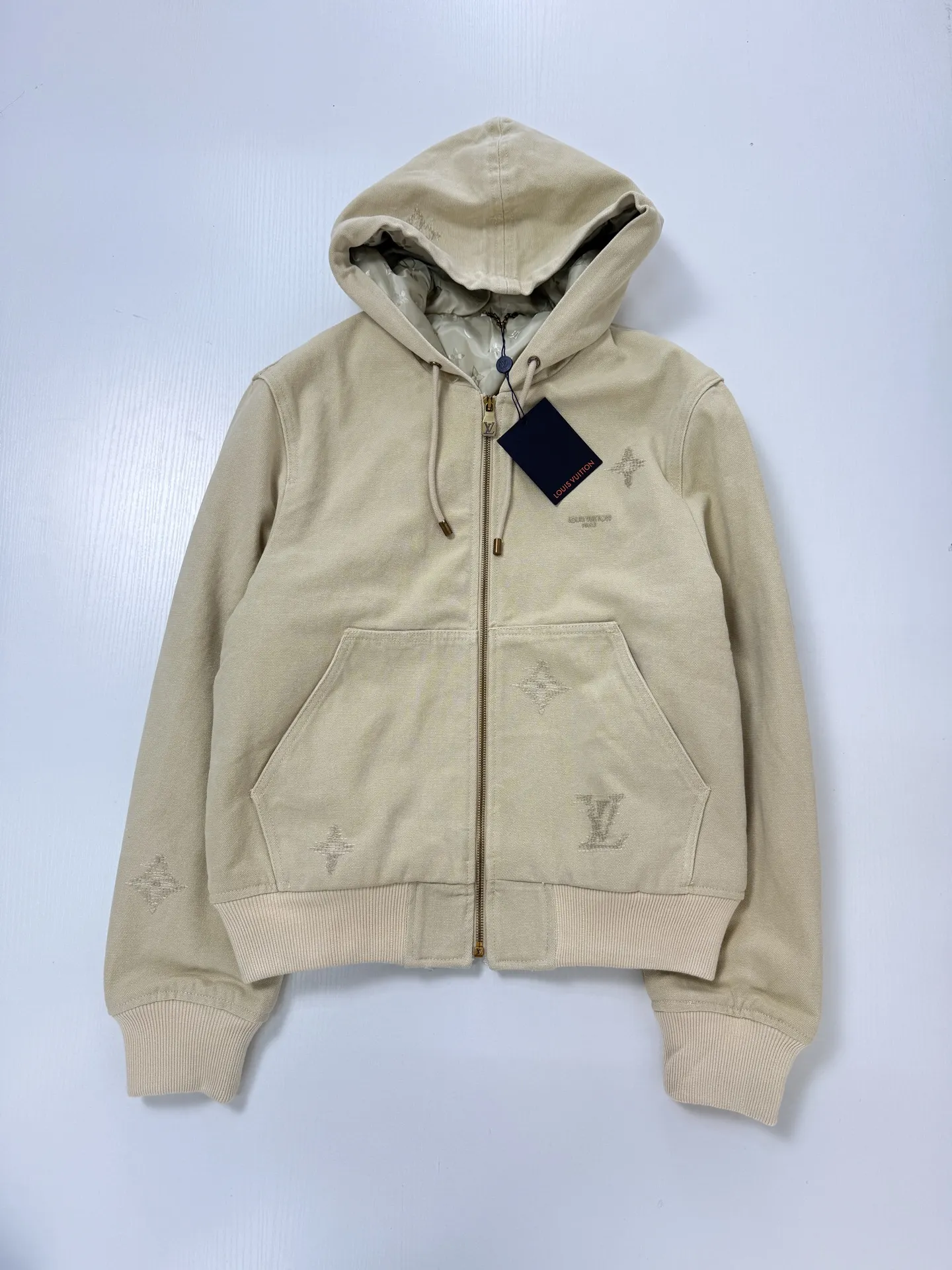 Embroidered Washed Canvas Hooded Jacket D42022022 — view 3