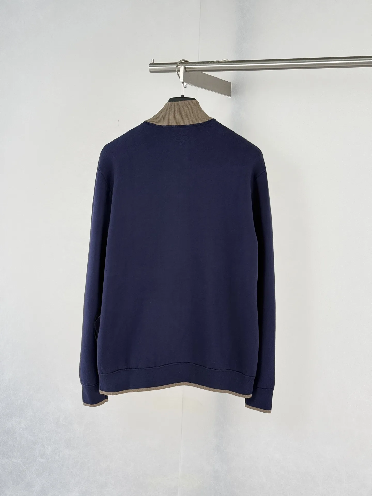 Contrast Ribbed Knit Zip-Up Jacket D42022030 — view 2
