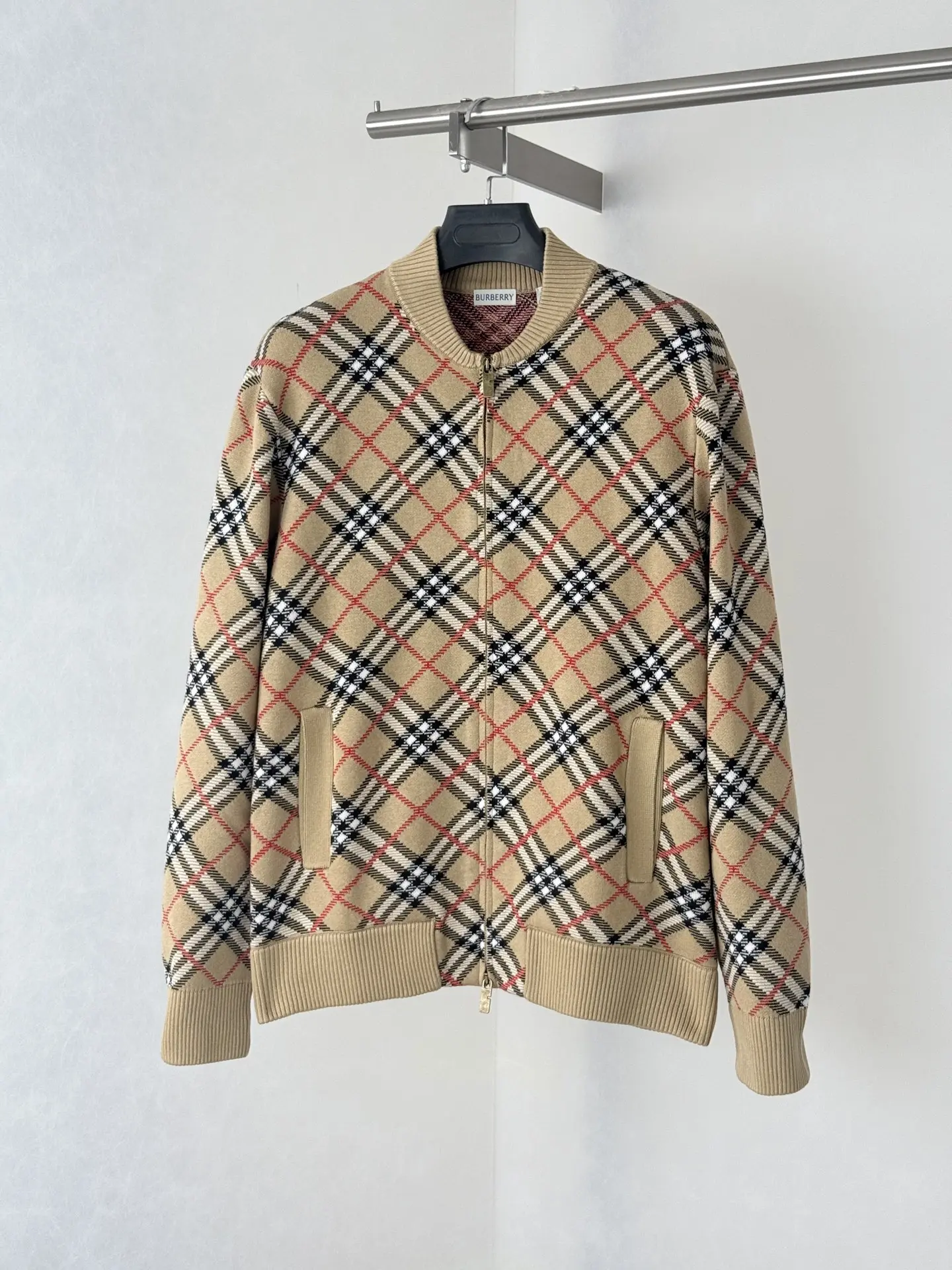 Check Knit Bomber Jacket D42021996