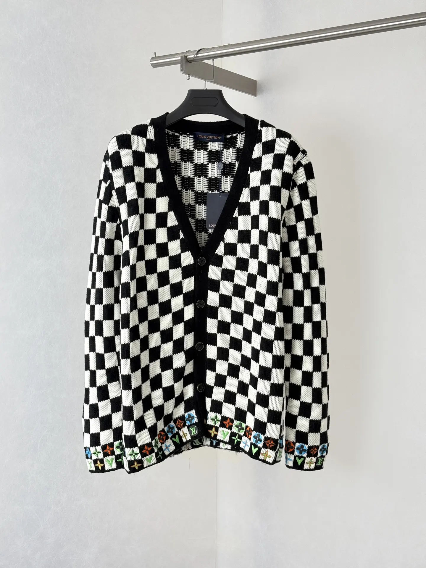 Damier Embroidered Knit Cardigan D42521995