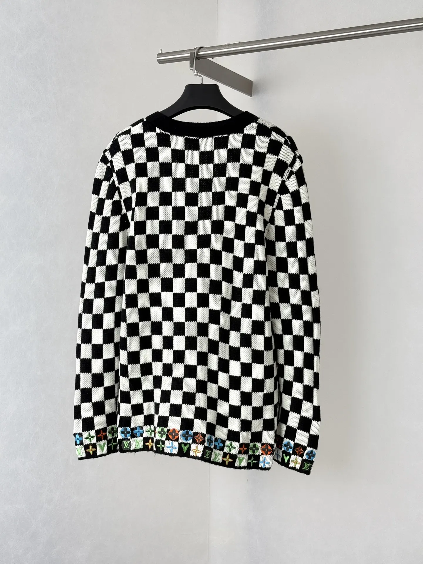 Damier Embroidered Knit Cardigan D42521995 — view 2