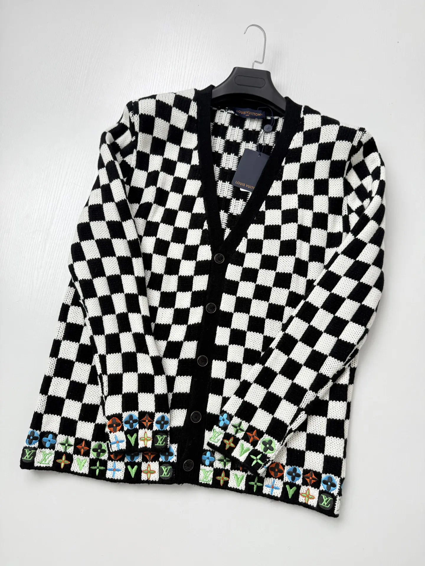 Damier Embroidered Knit Cardigan D42521995 — view 3