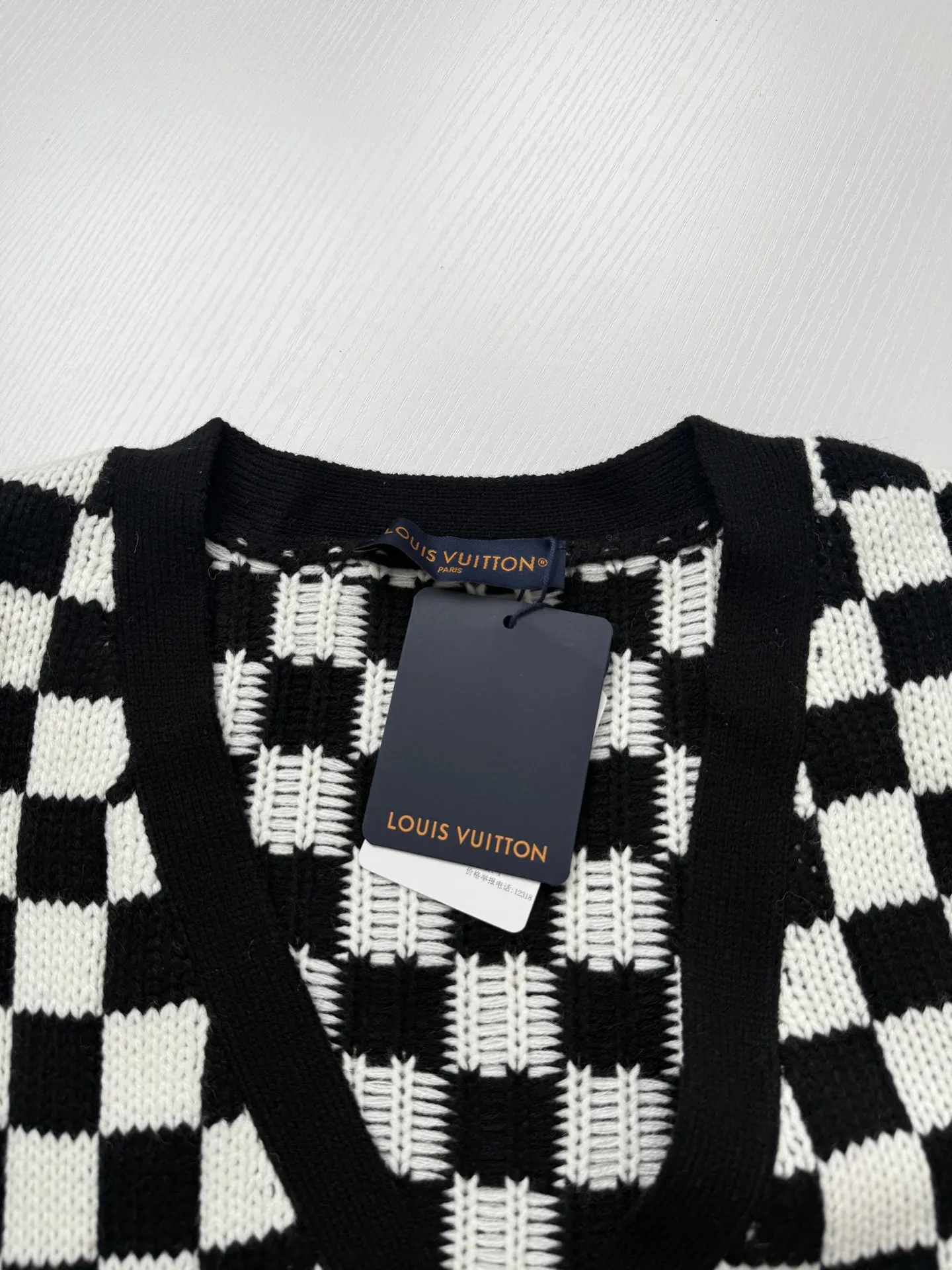 Damier Embroidered Knit Cardigan D42521995 — view 5
