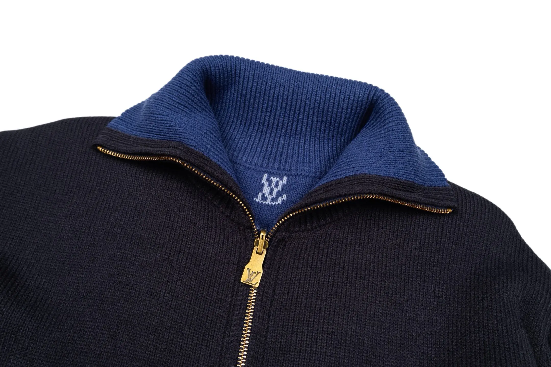 Reversible Monogram Jacquard Wool Zip-Up Cardigan D43022493 — view 4
