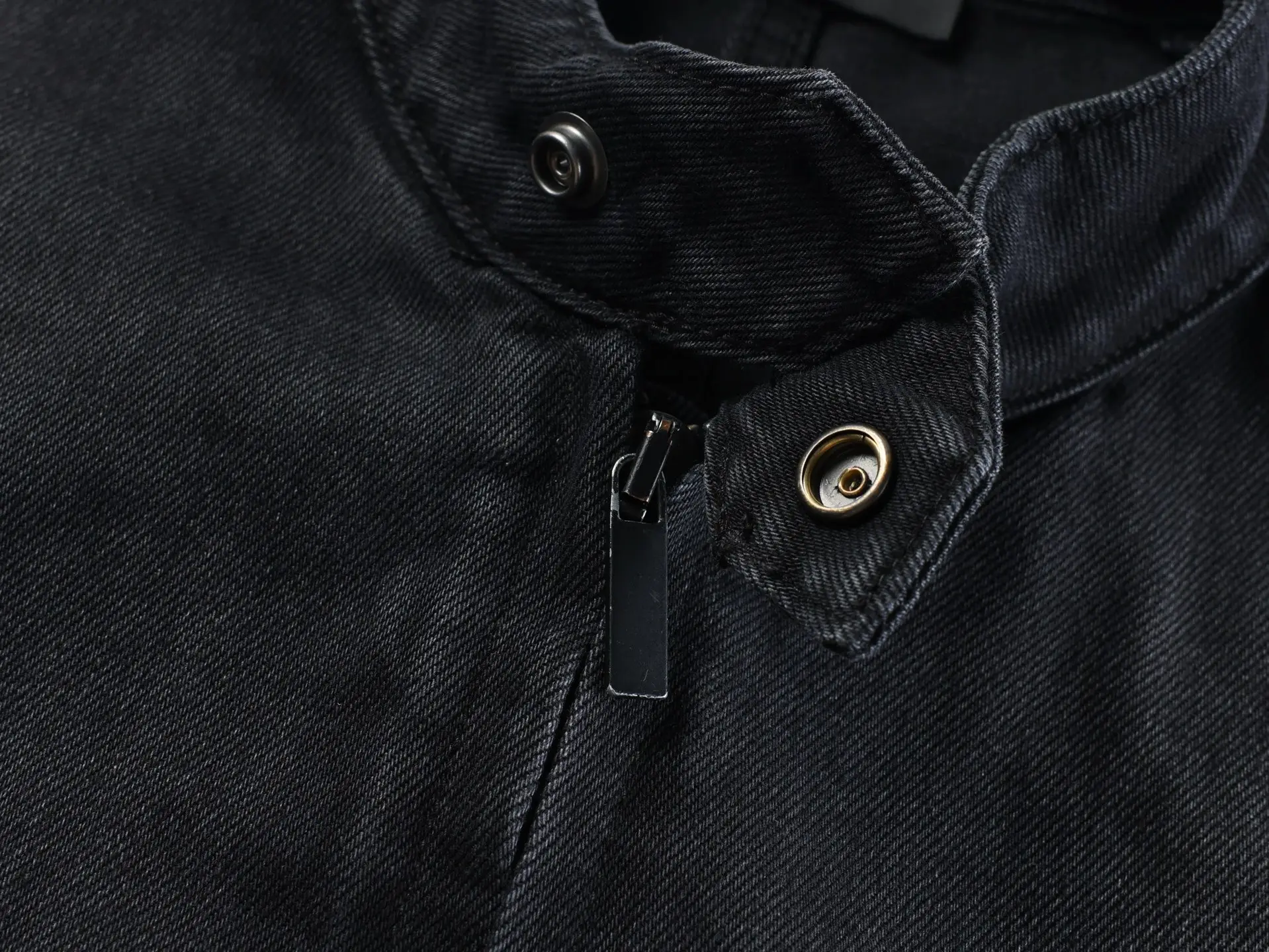 Web-Stripe Washed Denim Biker Jacket D43022443 — view 5