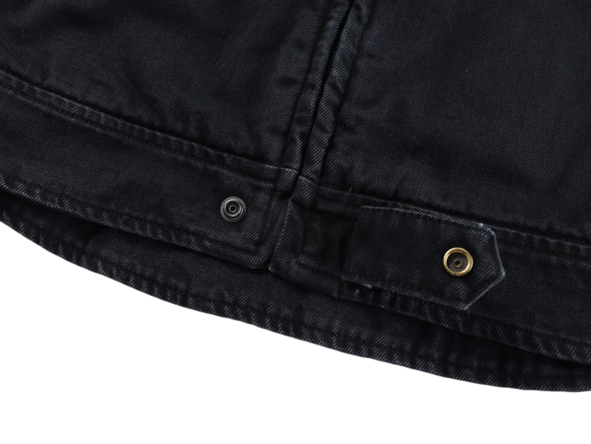 Web-Stripe Washed Denim Biker Jacket D43022443 — view 9