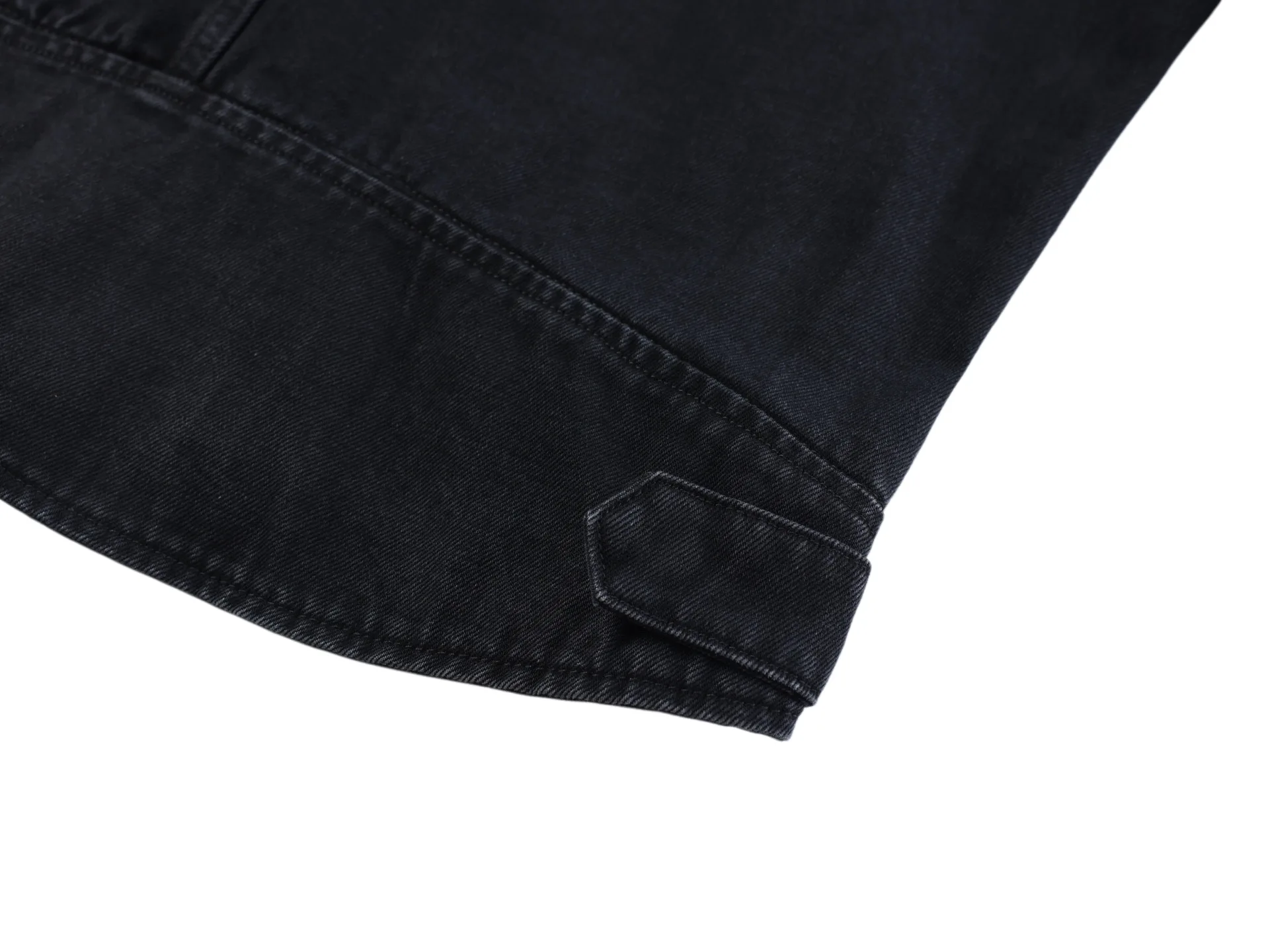 Web-Stripe Washed Denim Biker Jacket D43022443 — view 11