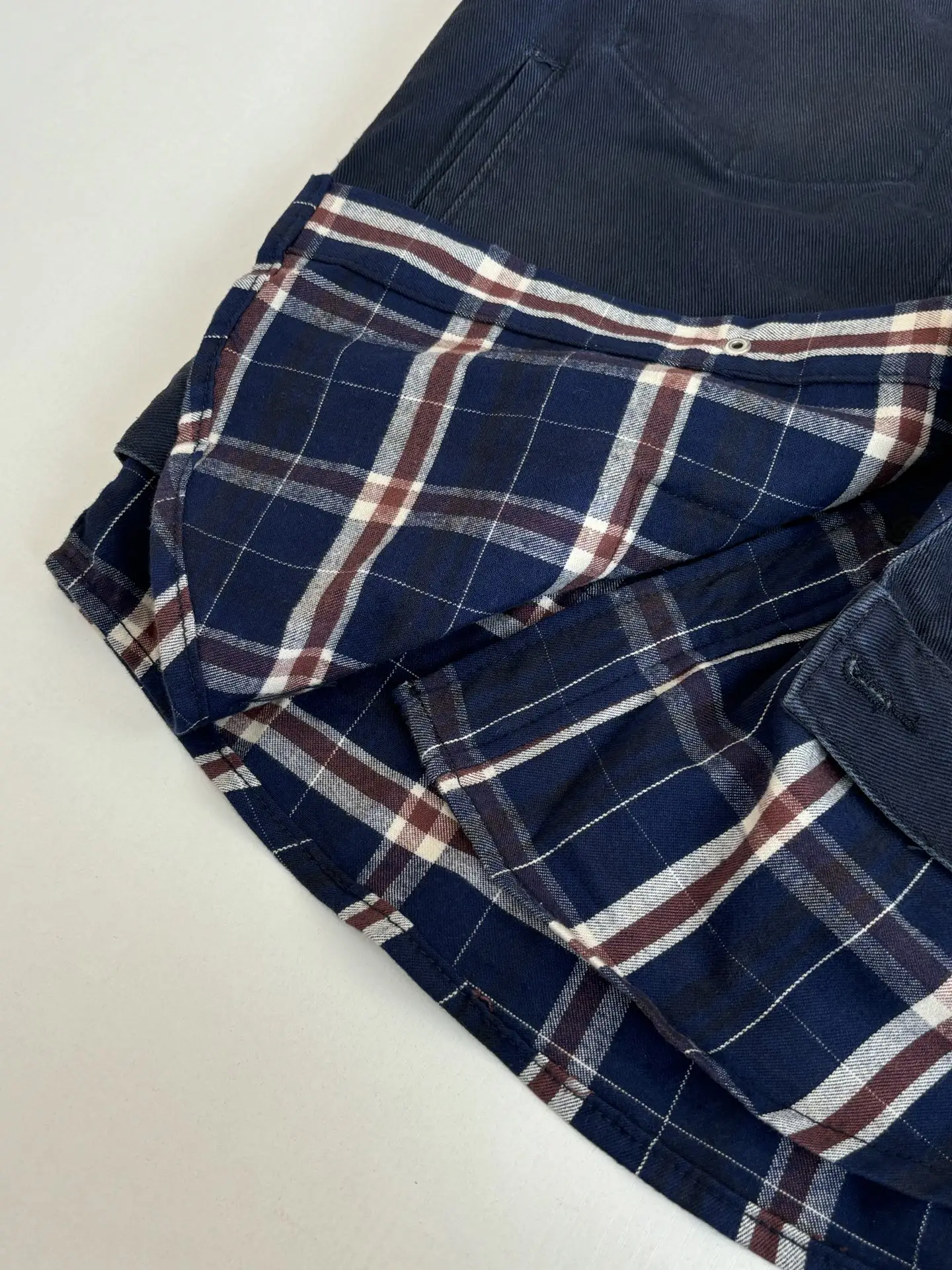 Layered Plaid-Panel Denim Jacket D44022011 — view 9