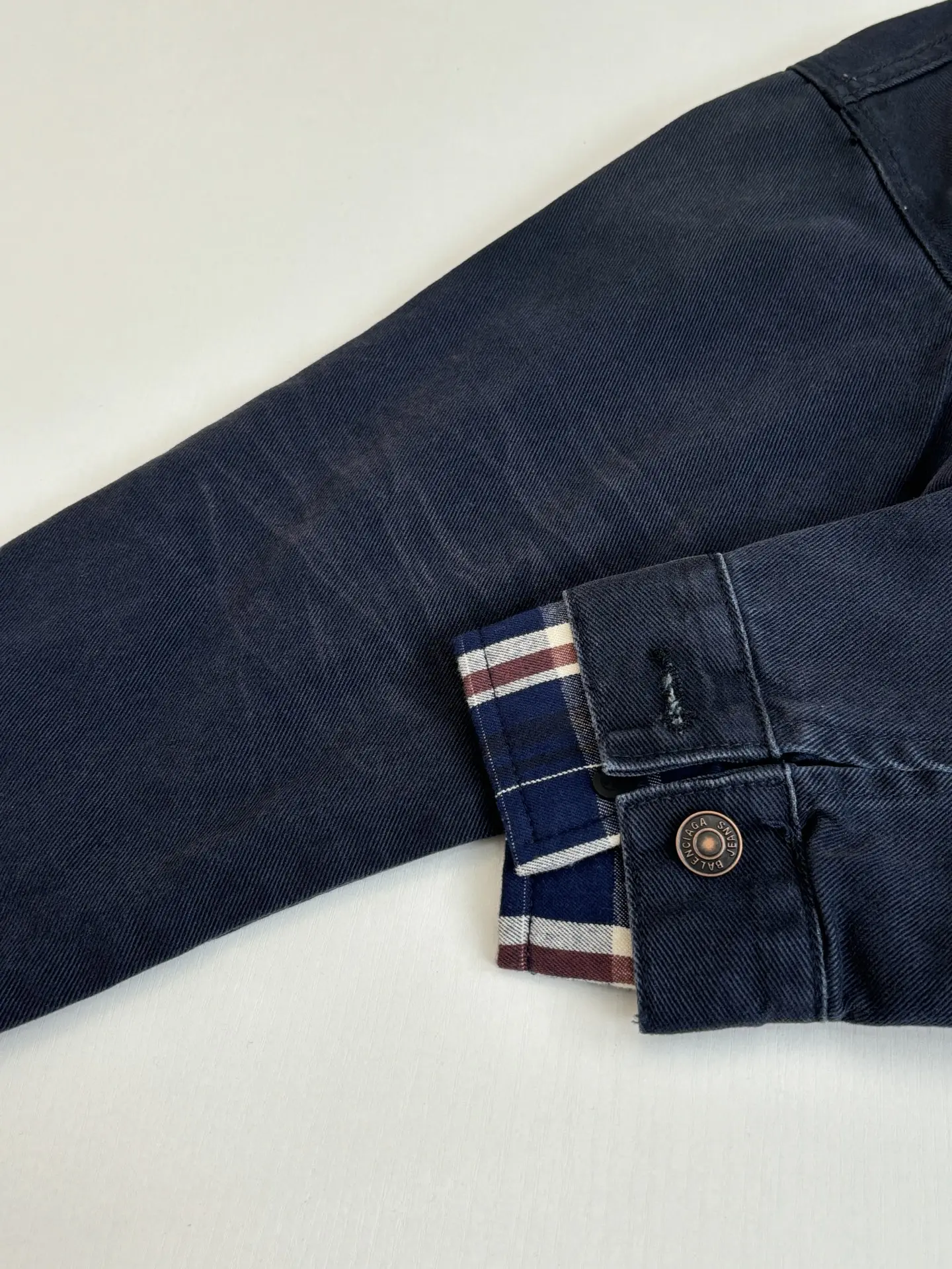 Layered Plaid-Panel Denim Jacket D44022011 — view 10
