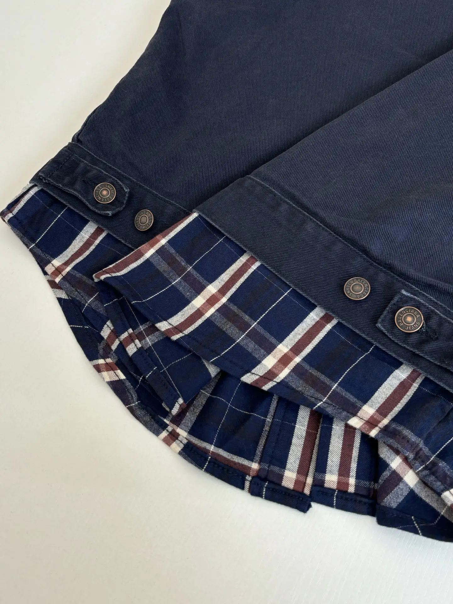 Layered Plaid-Panel Denim Jacket D44022011 — view 12