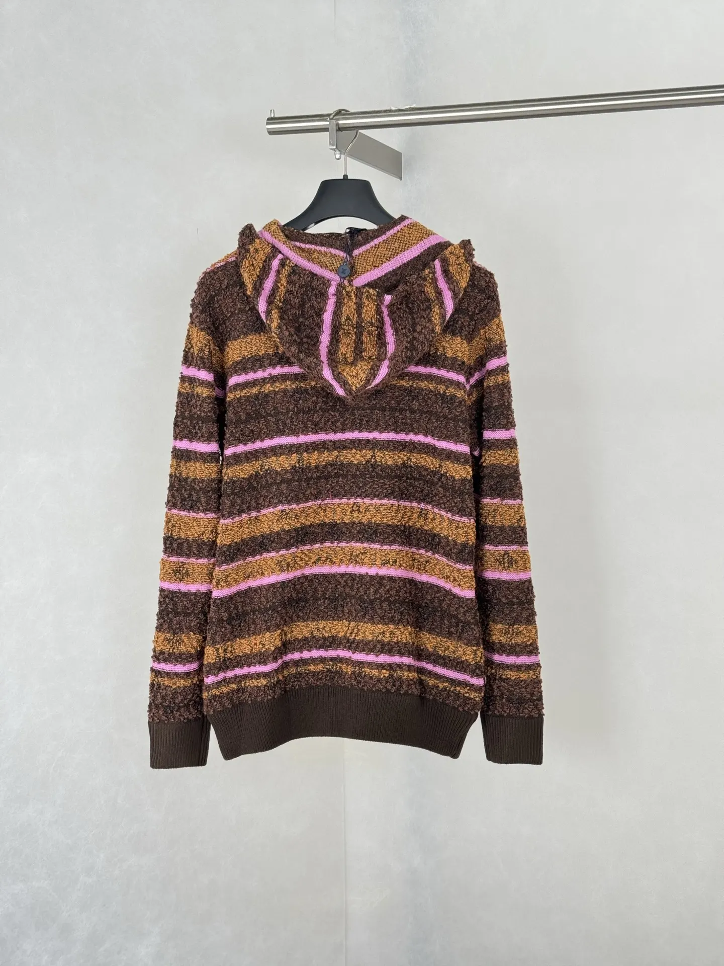 Striped Bouclé Knit Zip-Up Hoodie D44520496 — view 2