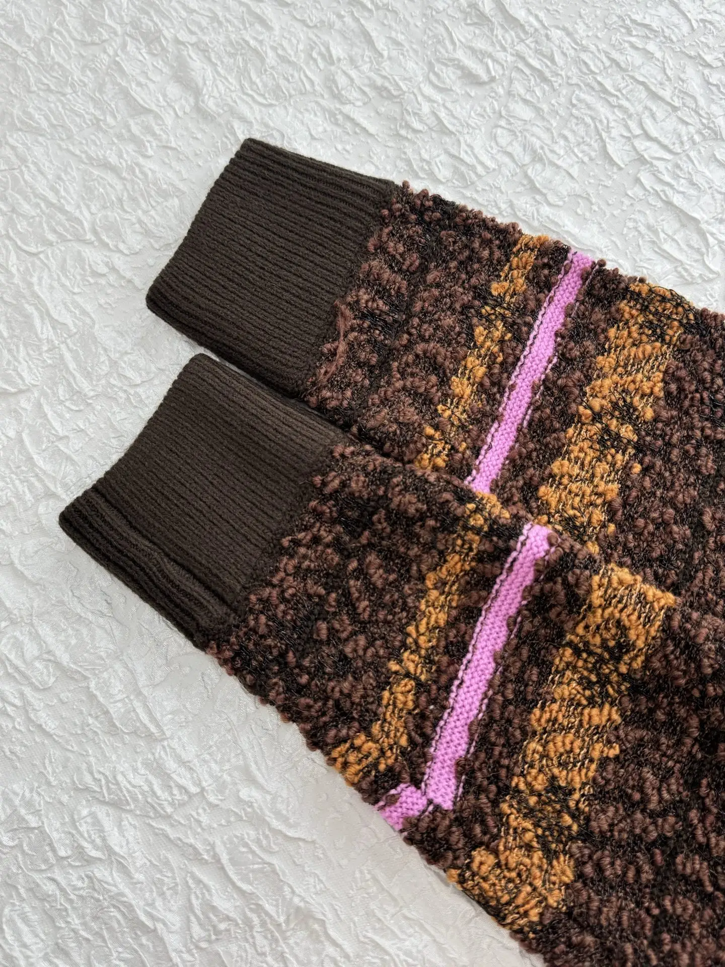 Striped Bouclé Knit Zip-Up Hoodie D44520496 — view 11