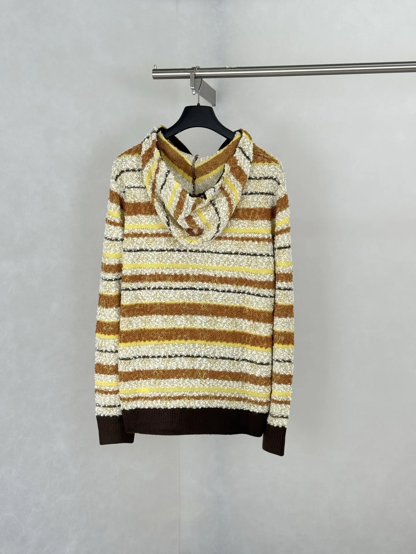 Striped Bouclé Knit Zip-Up Hoodie D44520495 — view 2