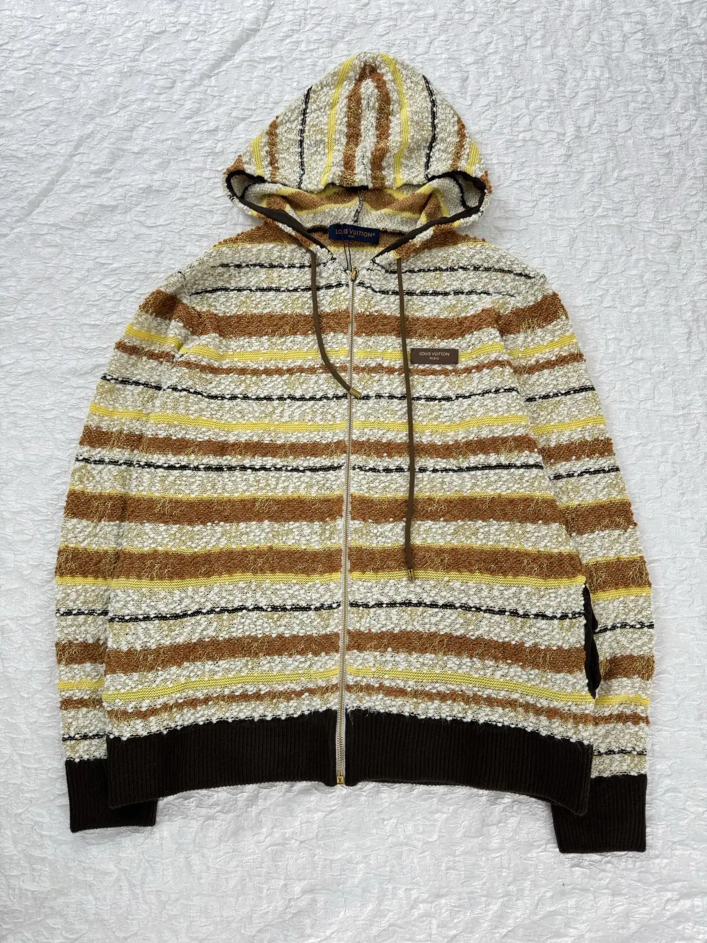 Striped Bouclé Knit Zip-Up Hoodie D44520495 — view 3