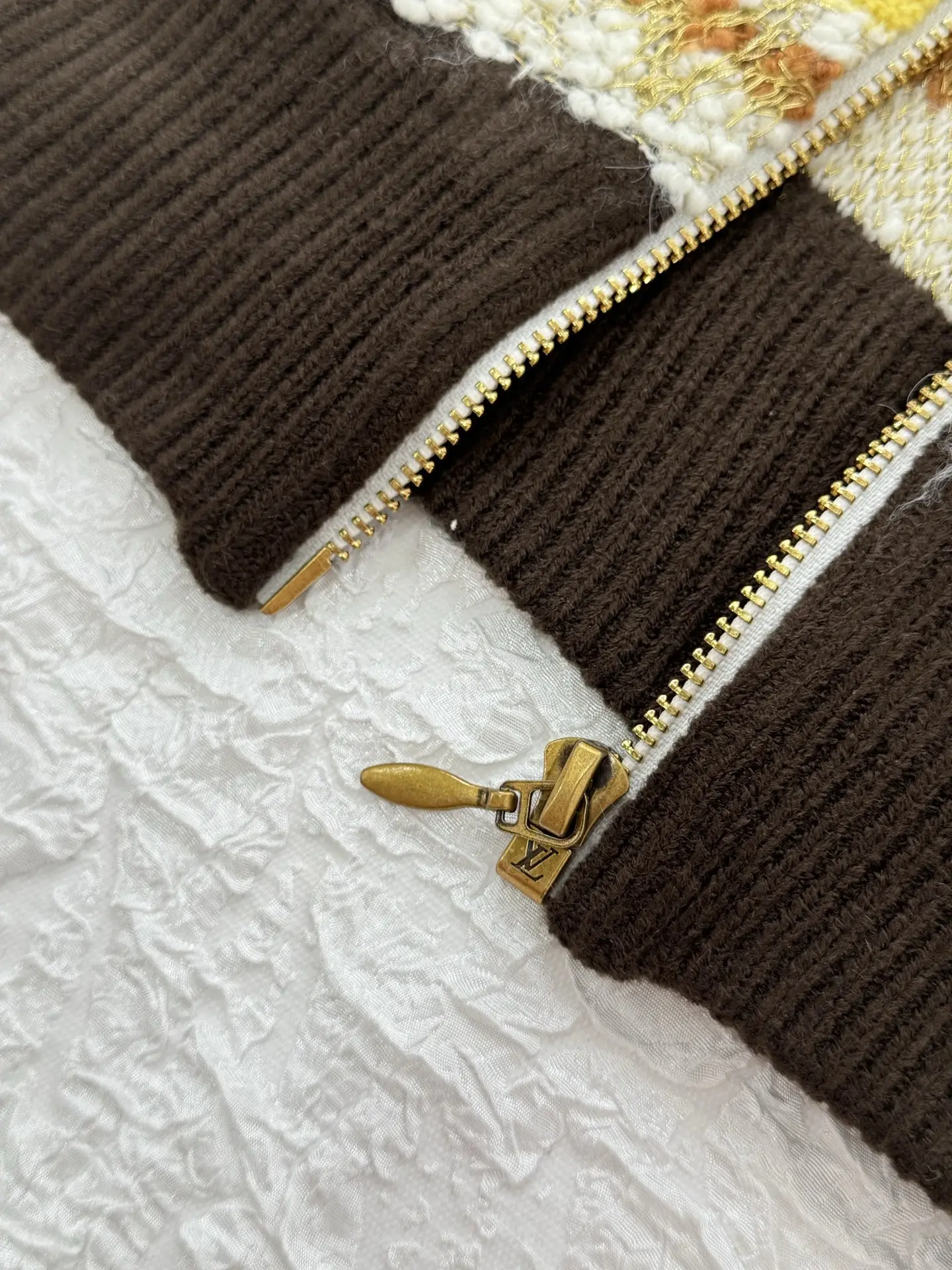 Striped Bouclé Knit Zip-Up Hoodie D44520495 — view 9
