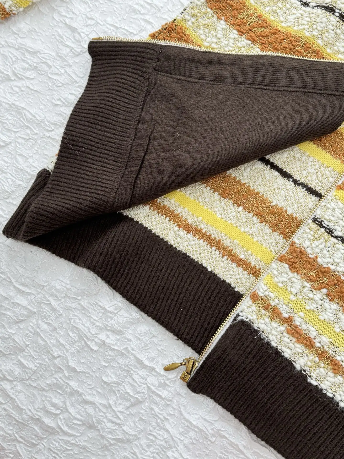 Striped Bouclé Knit Zip-Up Hoodie D44520495 — view 10