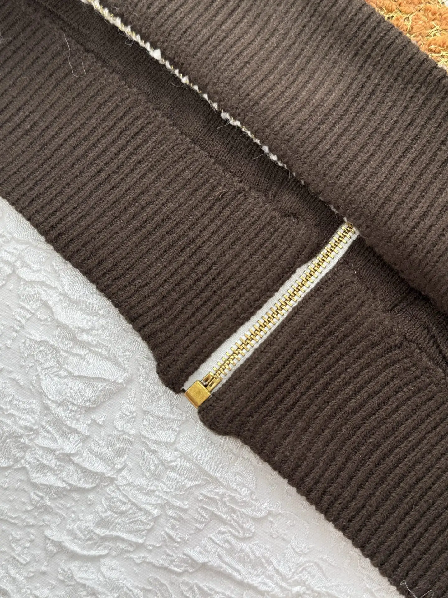 Striped Bouclé Knit Zip-Up Hoodie D44520495 — view 12