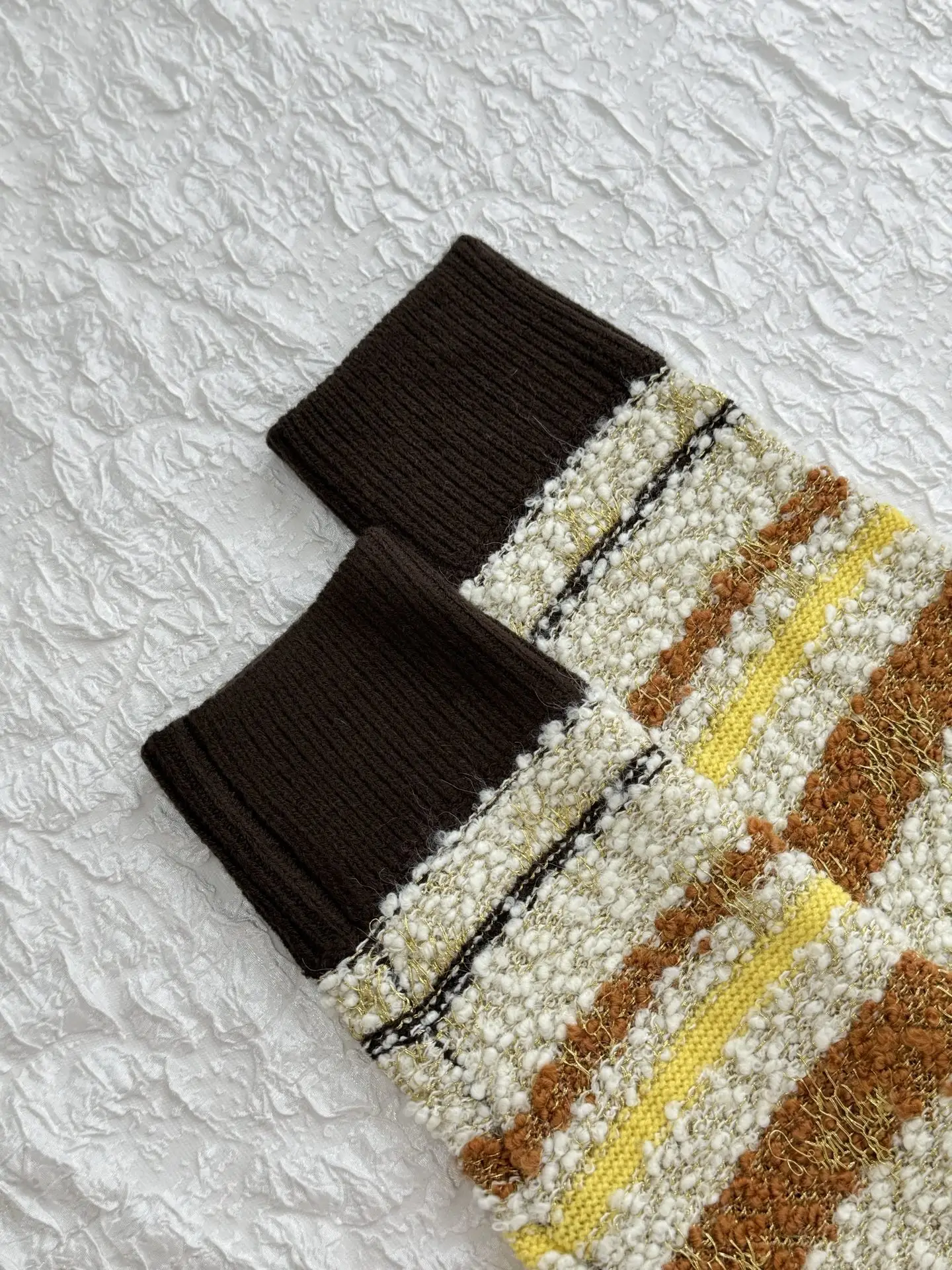 Striped Bouclé Knit Zip-Up Hoodie D44520495 — view 13