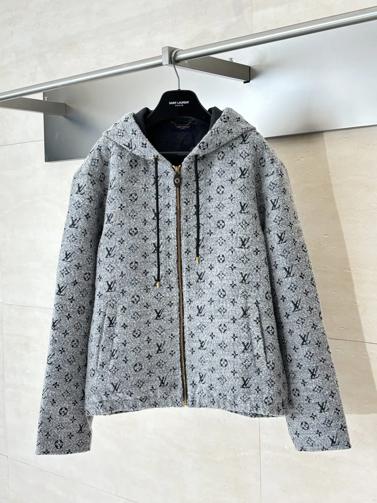 Monogram Jacquard Hooded Zip-Up Jacket D44521962