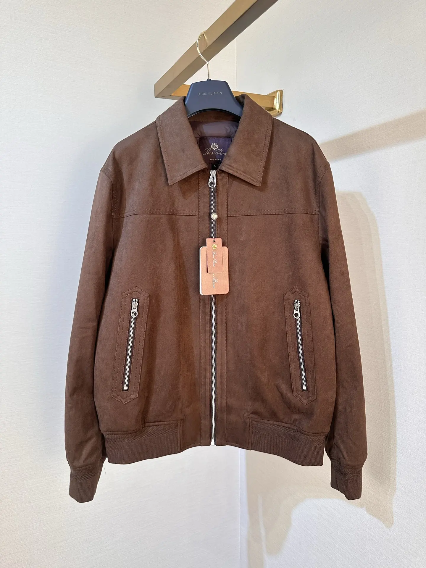 Suede-Effect Down-Filled Bomber Jacket D48020397
